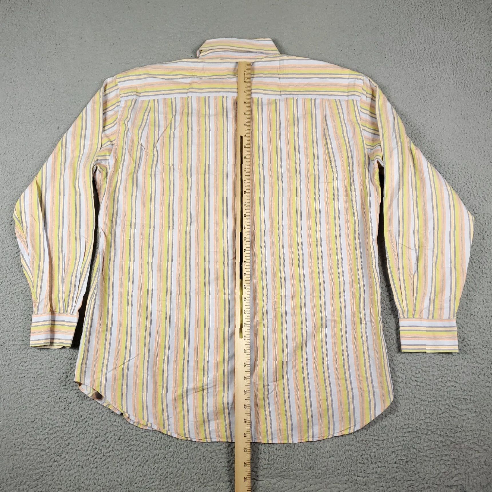 Robert Talbott Robert Talbott Striped Button-Up Shirt Large Yellow Mens Casual Business Size US L / EU 52-54 / 3 - 4 Thumbnail