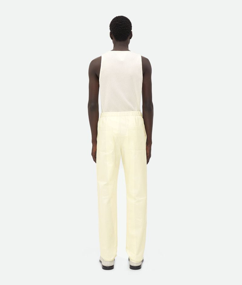 Bottega Veneta o1bcso1str0526 Shiny Leather Elasticated Trousers in Cream Size US 30 / EU 46 - 3 Thumbnail