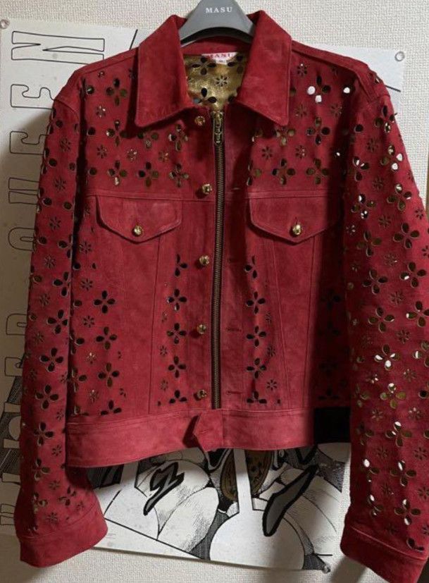 Japanese Brand MASU Flower-cut Leather Jacket Size US S / EU 44-46 / 1 - 1 Thumbnail