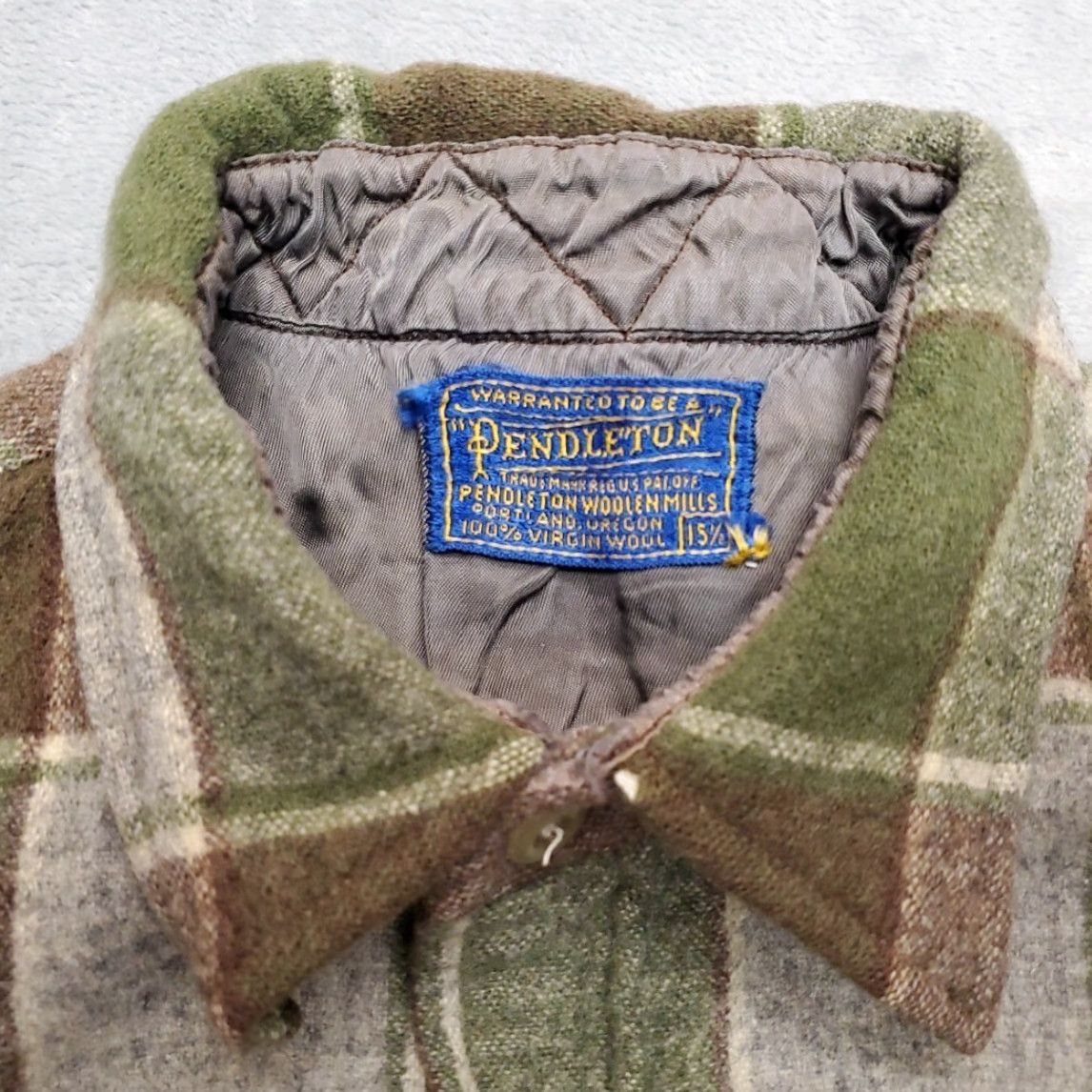 Pendleton VTG Pendleton Shirt Mens 15.5 Green Plaid 100% Wool Board Flap Pocket READ Shirt Mens 15.5 Green Plaid Wool Vintage Casual Men Size US L / EU 52-54 / 3 - 5 Thumbnail
