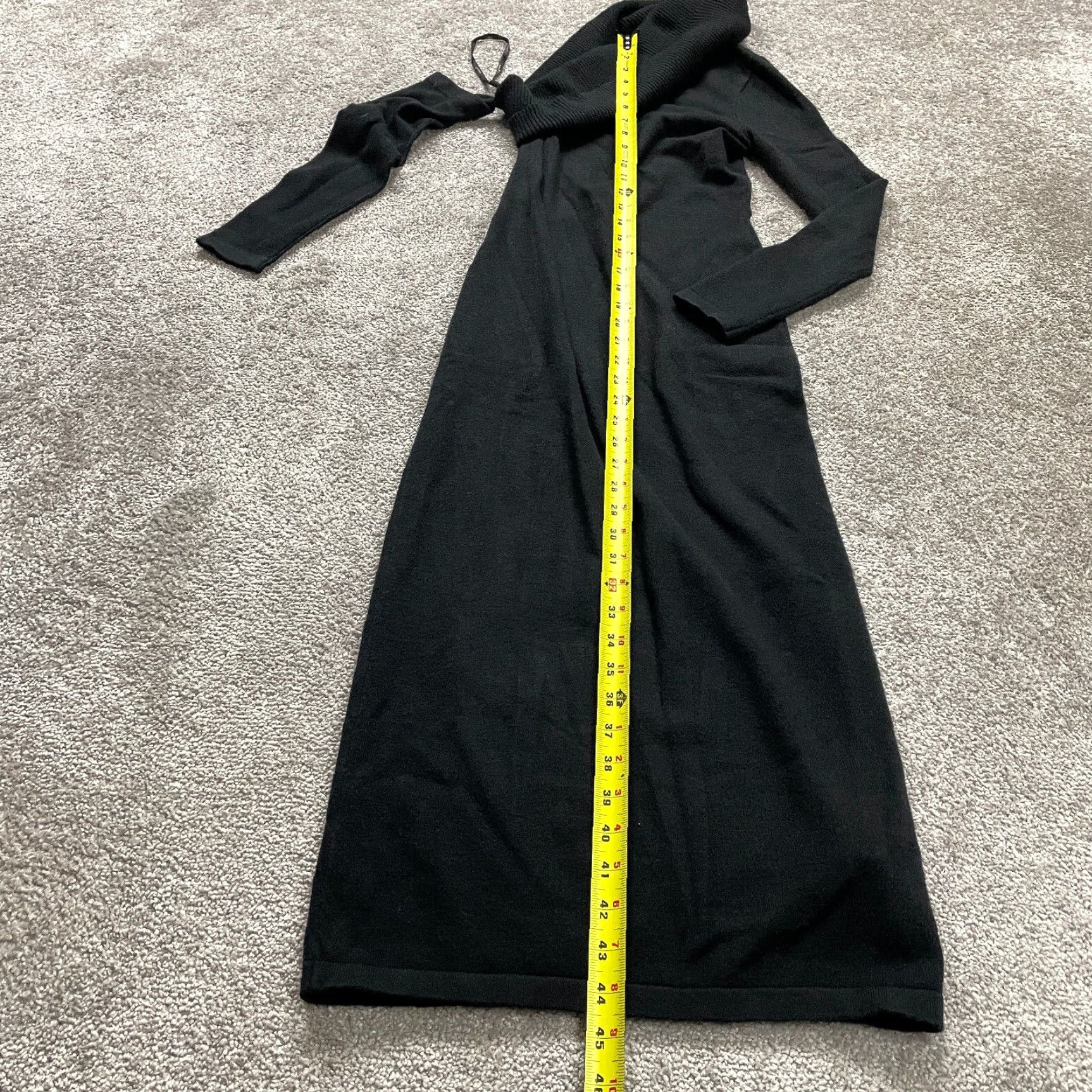 MINKPINK VINTAGE MINKPINK Women's Long Sleeve Knit Sweater Dress Black Cowl Neck Asymmetric Sleeve Size S Meet Casual Party/Cocktail Womens Size S / US 4 / IT 40 - 2 Thumbnail