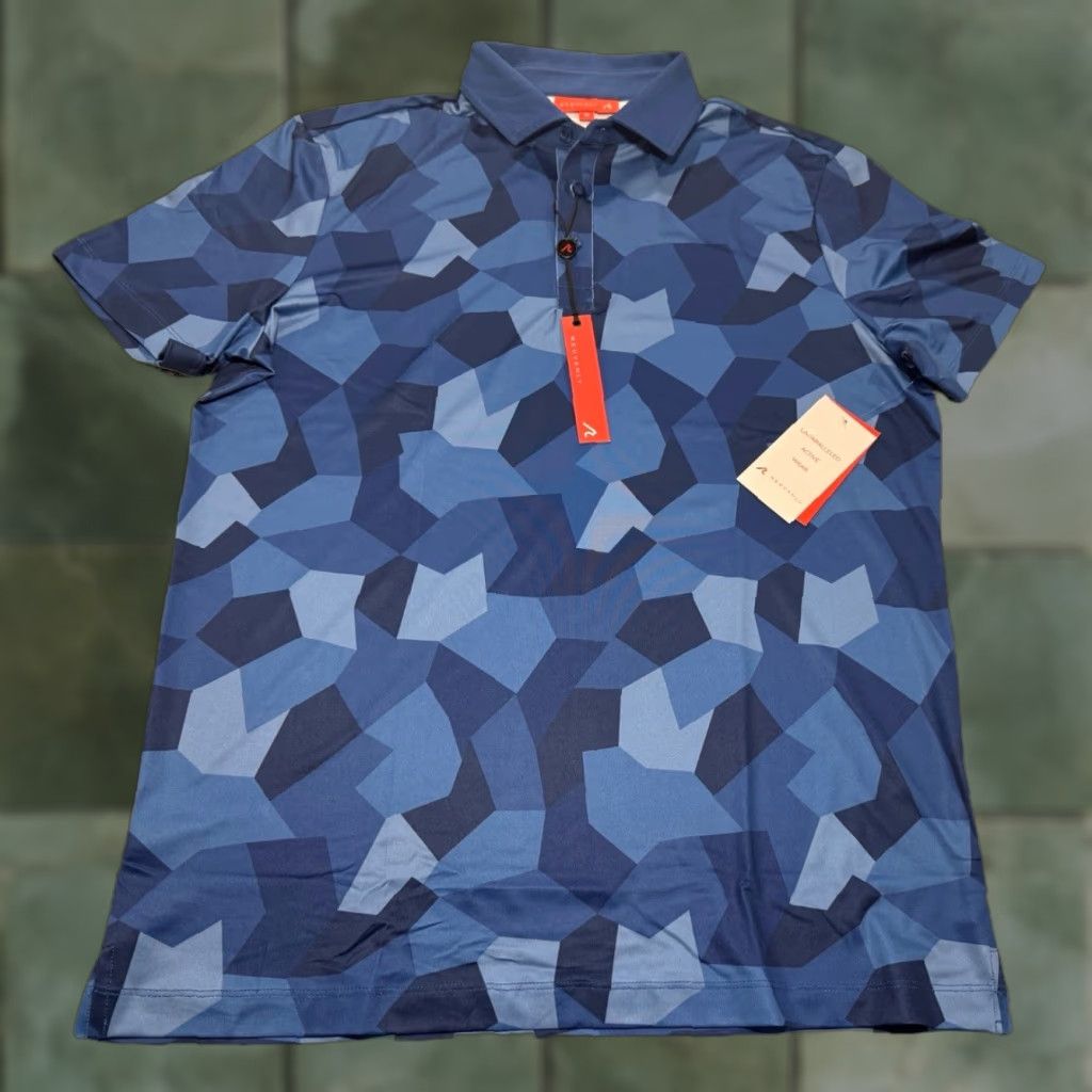 Vintage Redvanly Baron Polo Men's M Blue Geometric Lightweight Polyester Spandex Golf Shirt Casual Activewear Modern Outdoor Mens Size US M / EU 48-50 / 2 - 1 Thumbnail