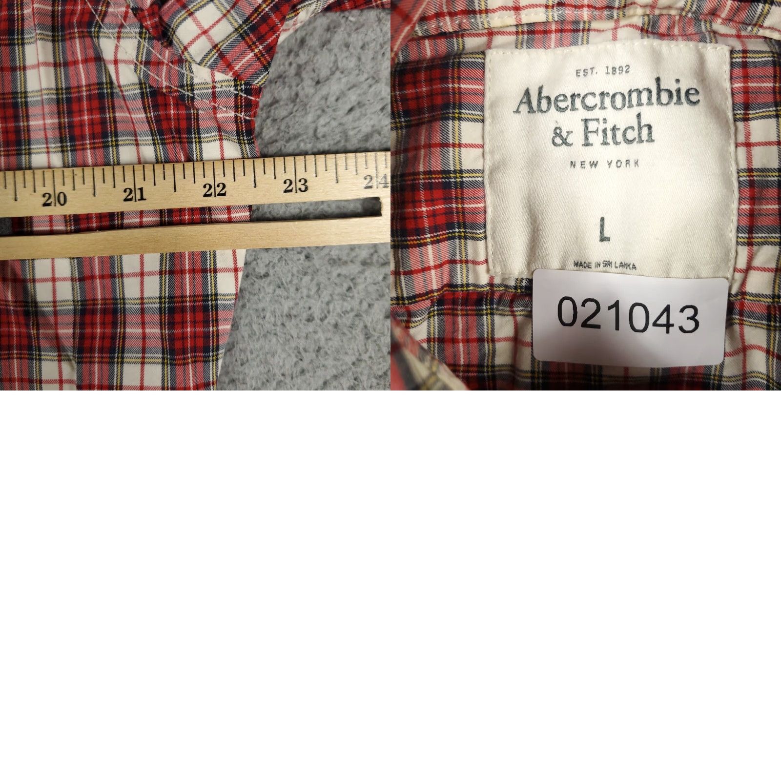 Abercrombie & Fitch VINTAGE Abercrombie & Fitch Shirt Mens Large Red Plaid Button-Up Adult L Cotton Blend Classic Outdoor Casual/WorkwearMens Size US L / EU 52-54 / 3 - 8 Thumbnail