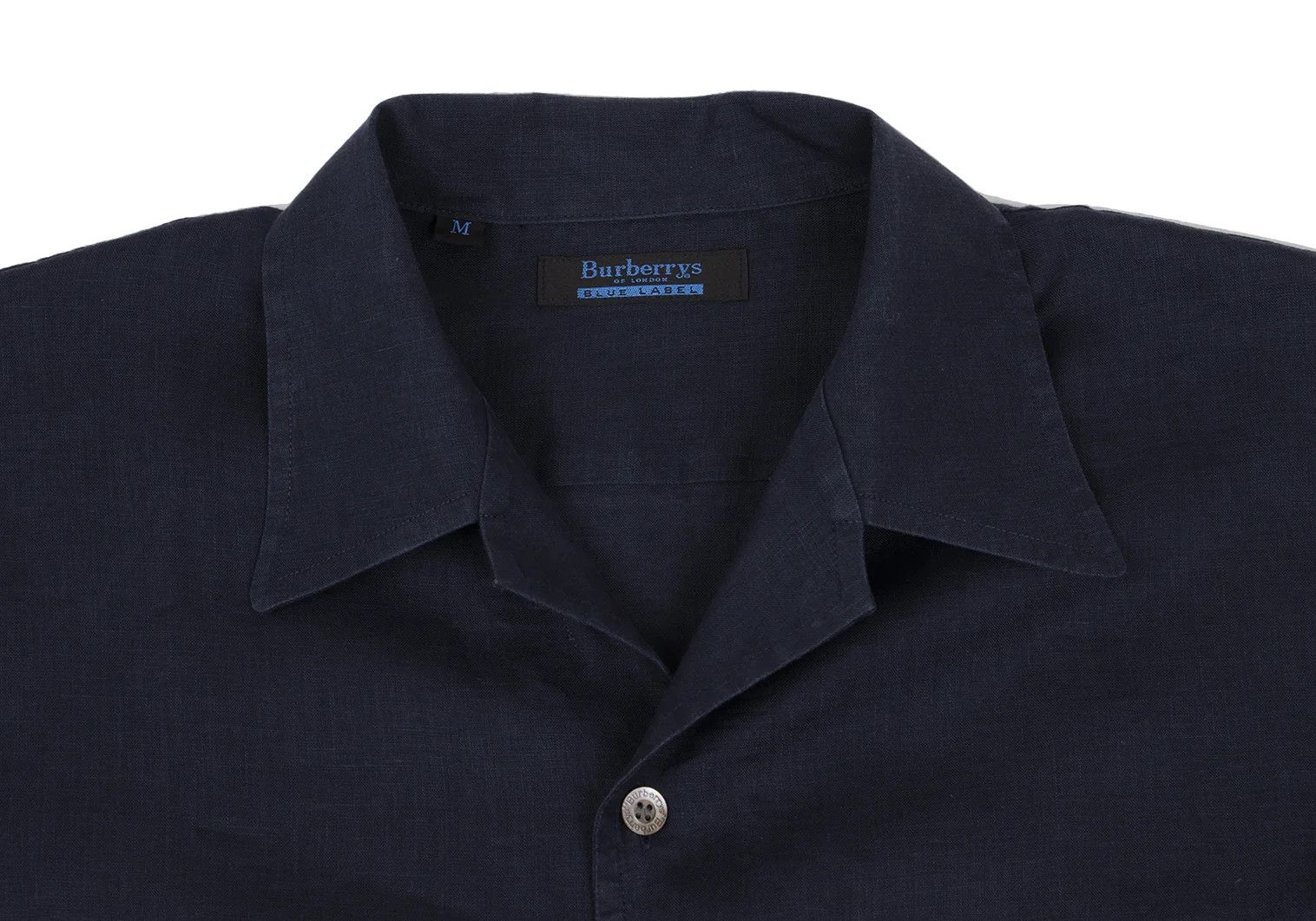 Burberry Linen Short Sleeve Open Collar Shirt in Navy M Size US M / EU 48-50 / 2 - 3 Thumbnail