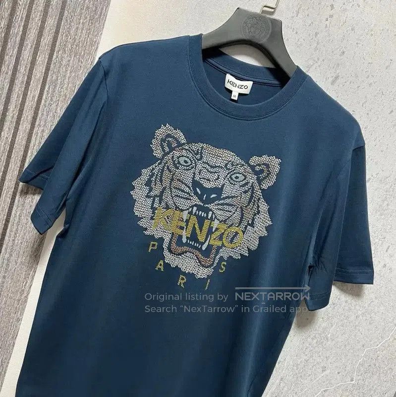 Kenzo Kenzo Navy Blue Cotton Logo T-Shirt for Men . Size US XL / EU 56 / 4 - 5 Thumbnail