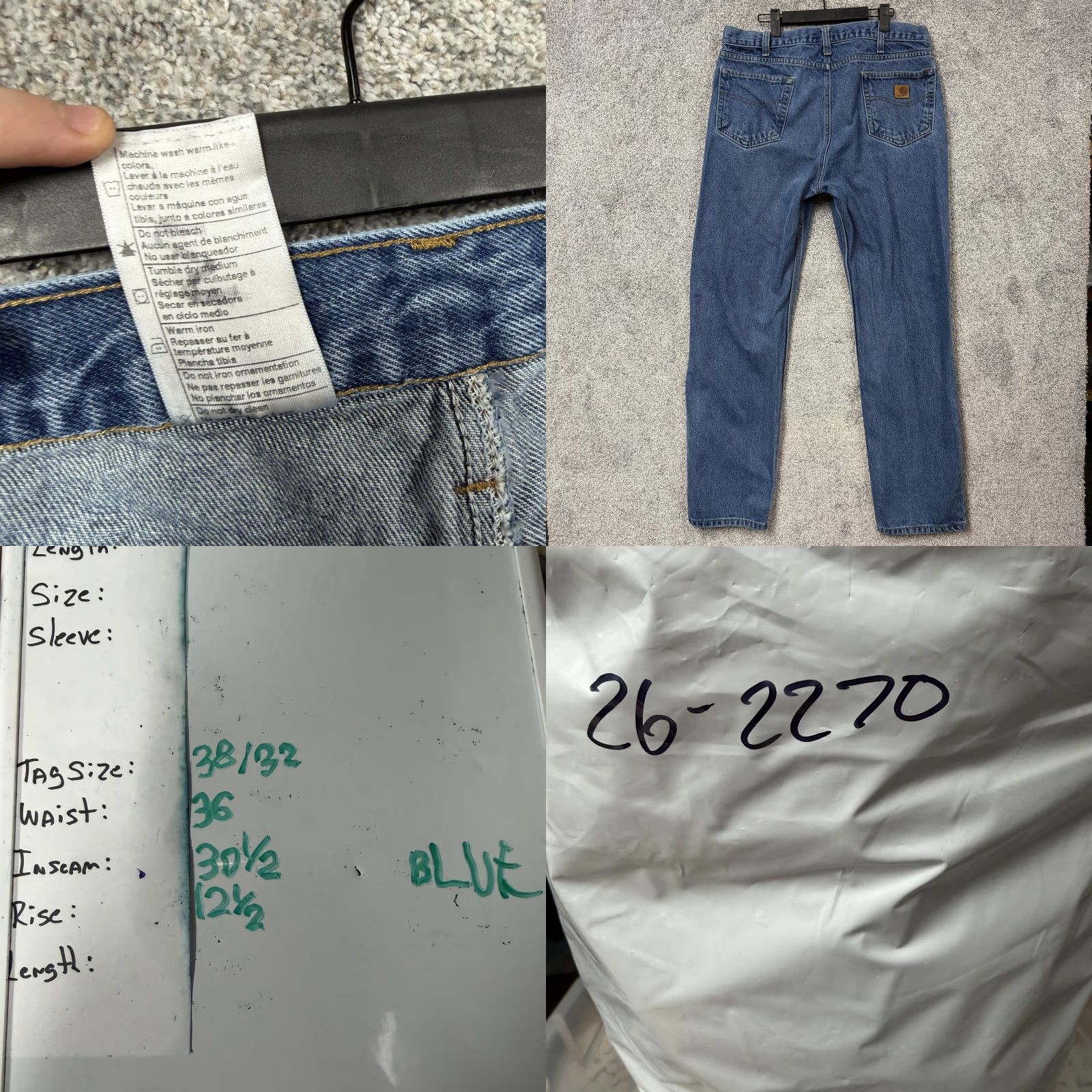 Carhartt Carhartt B480-DVB Jeans Mens 36x30 Blue Denim Straight Workwear Grunge Hipster Casual Jeans Mens Size US 36 / EU 52 - 8 Thumbnail