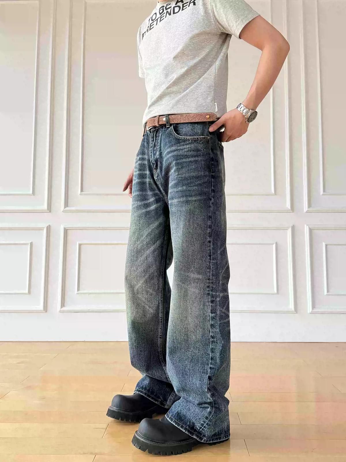 Other Whiskered Wide-Leg Denim Jeans Size US 30 / EU 46 - 4 Thumbnail