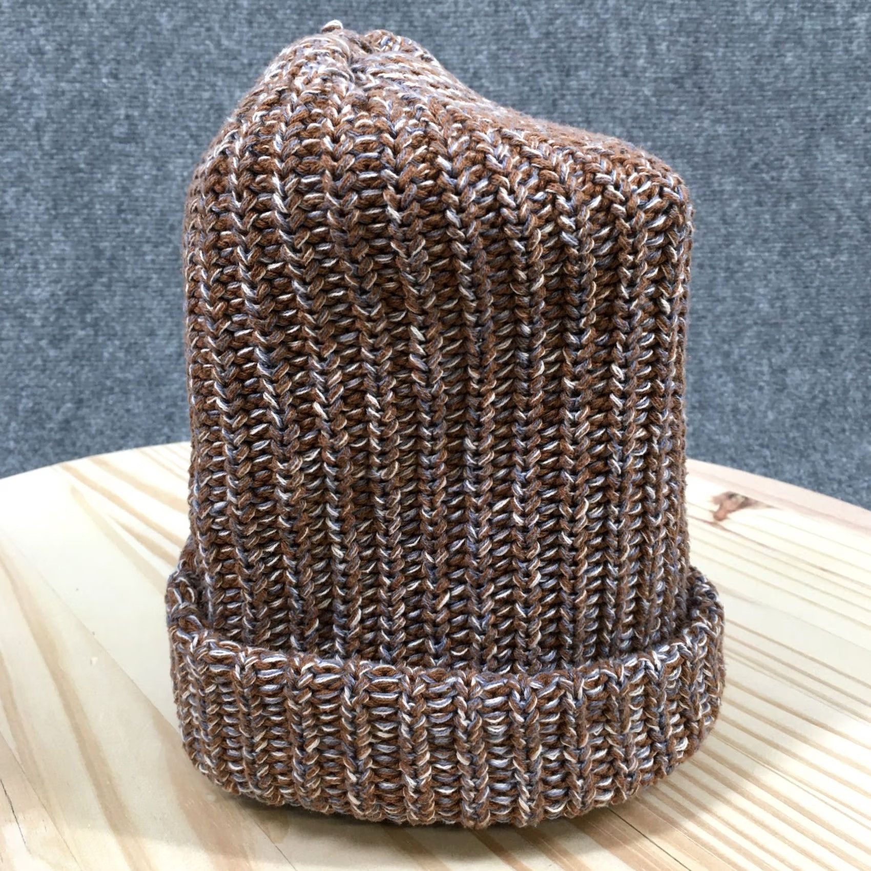 Vintage Love Your Melon Beanie Hat Womens One Size Knit Cotton Brown Winter Size ONE SIZE - 5 Thumbnail