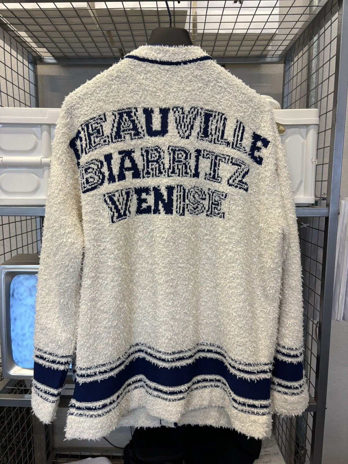 Chanel varsity logo cardigan hotsell