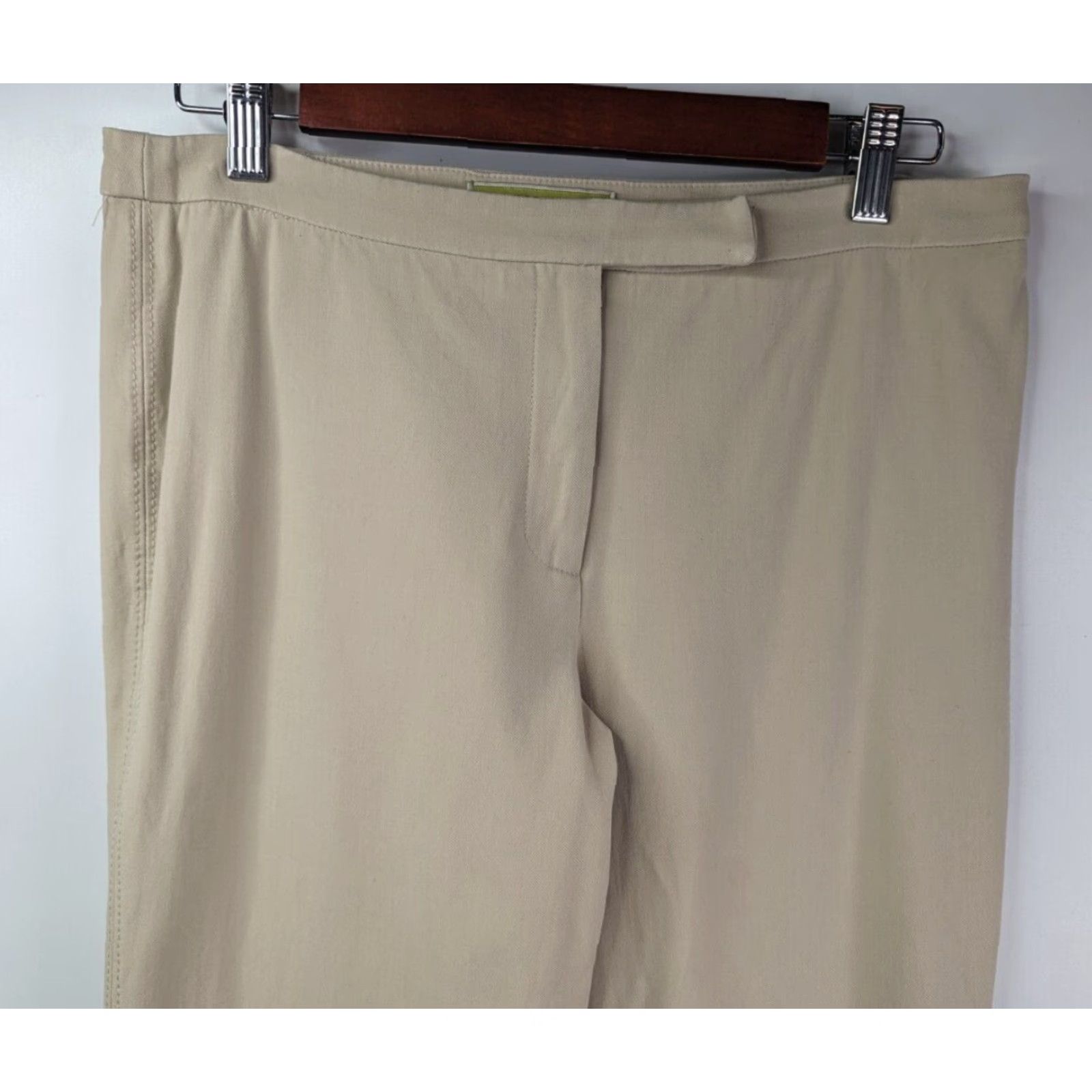 Vintage VINTAGE Sigrid Olsen Signature Pants Beige Cropped Women 6 Cotton Blend Mid Rise Flat Front Knit Modern Tan 1980s 1990s Mens Womens Boys Girls Size 28" / US 6 / IT 42 - 2 Thumbnail