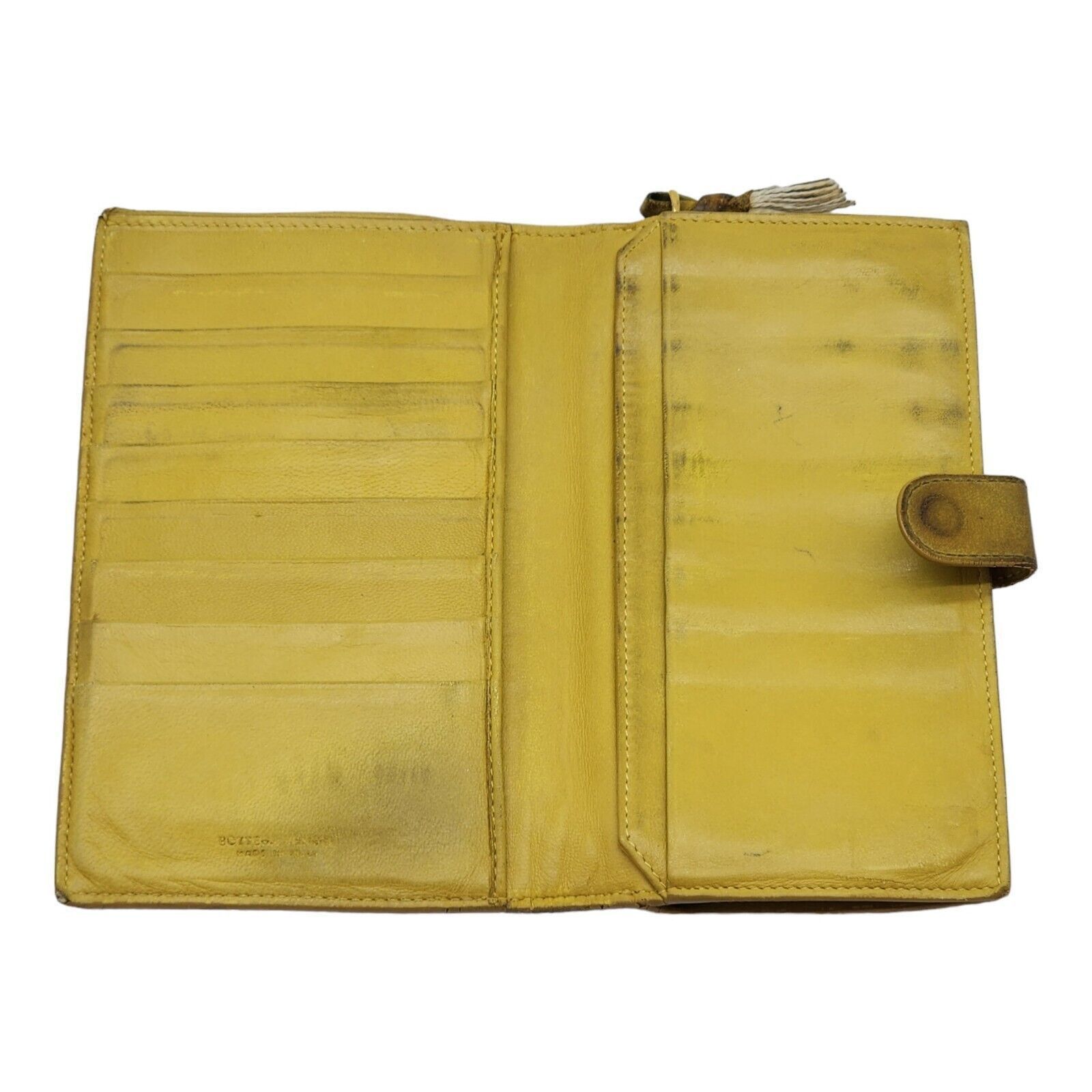 Bottega Veneta Intrecciato Woven Leather Continental Wallet Yellow Size ONE SIZE - 6 Thumbnail