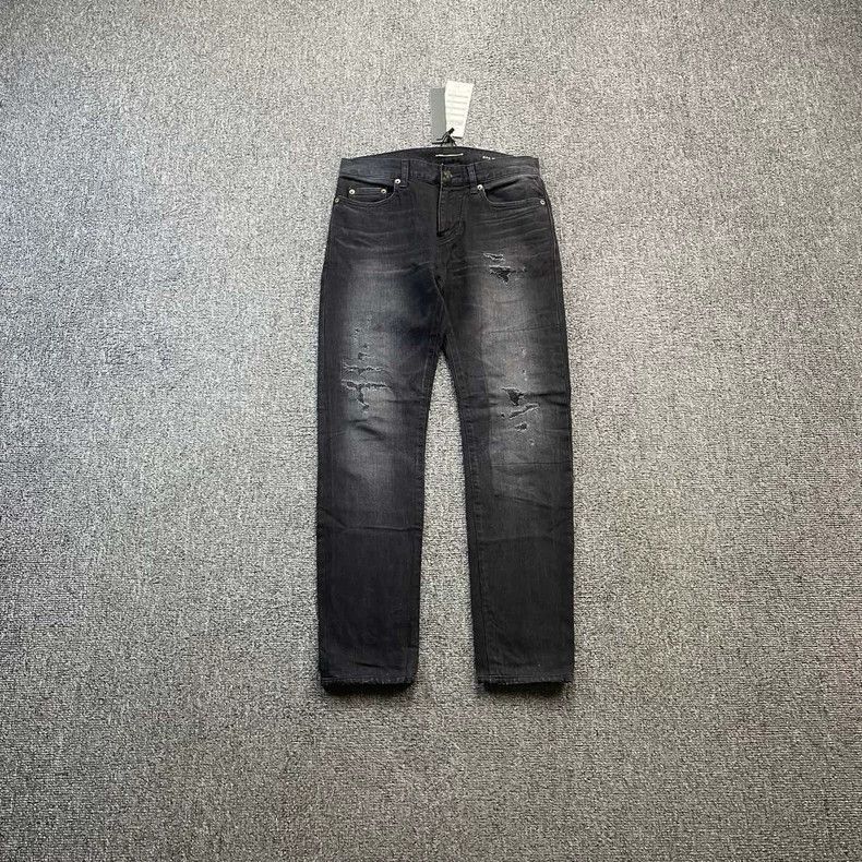 Saint Laurent Paris Saint Laurent Paris SAINT LAURENT Black Patchwork Jeans-25 Size US 28 / EU 44 - 1 Thumbnail
