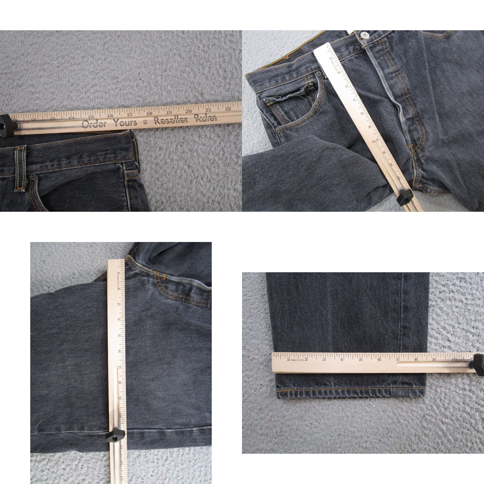 Levi's Vintage Levi's 501 Jeans Black 36x30 Button Fly Straight 34x28 Men Regular Denim Cotton Jeans Y2K Mens Black Size US 36 / EU 52 - 8 Thumbnail