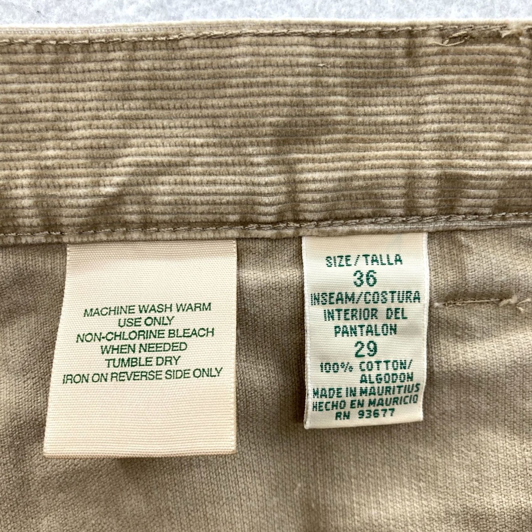 Vintage St Johns Bay Corduroy Pants Mens 36x29 Khaki Beige Straight Leg Mid Rise Casual Size US 36 / EU 52 - 5 Thumbnail