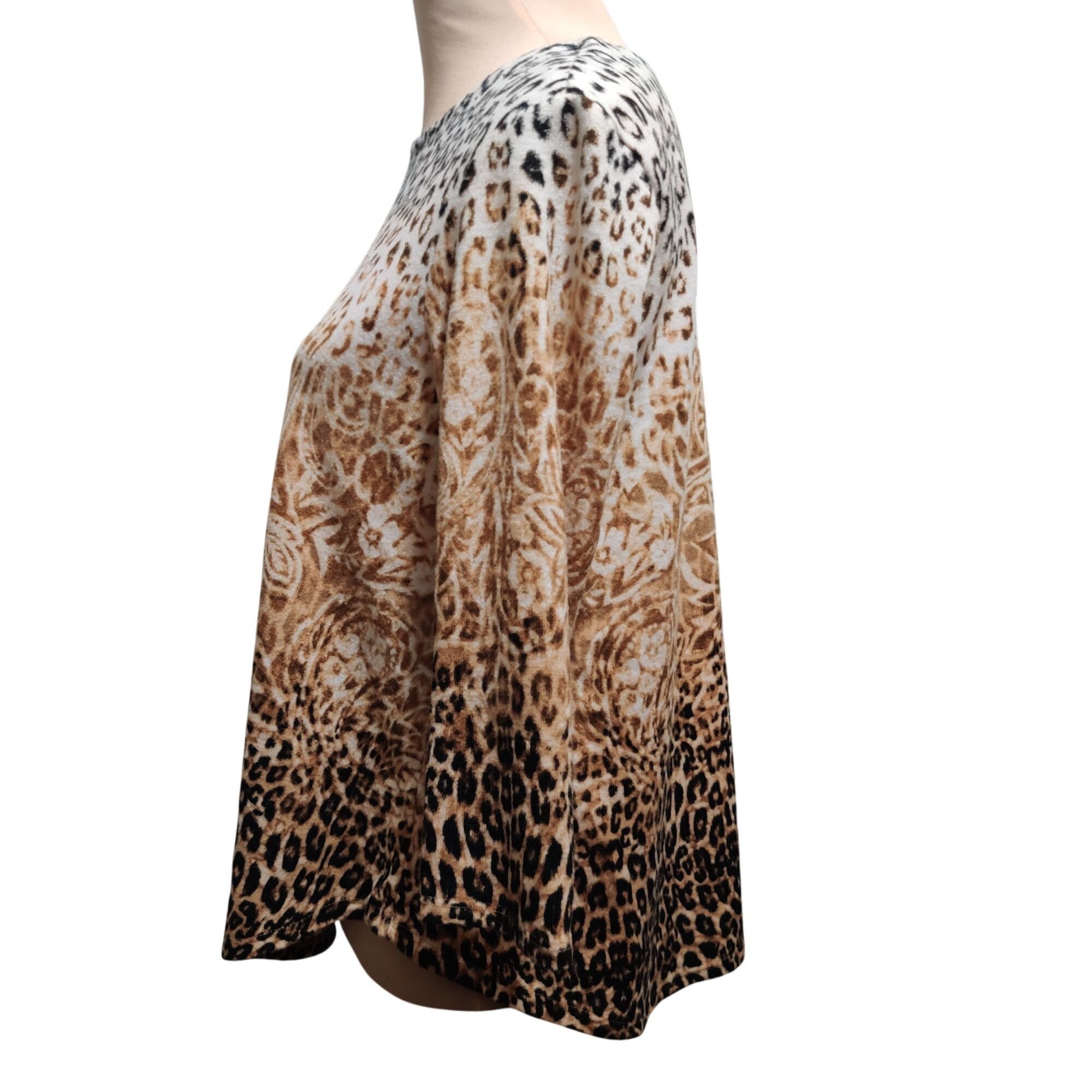 Other Ruby Rd M Petite Leopard Ombre Paisley Animal Print Top 3/4 Size M / US 6-8 / IT 42-44 - 4 Thumbnail
