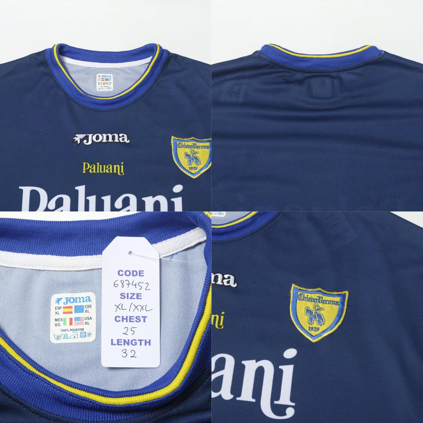 Joma 2002/03 Chievo Verona Third Shirt Joma (XL) Size US XL / EU 56 / 4 - 4 Thumbnail