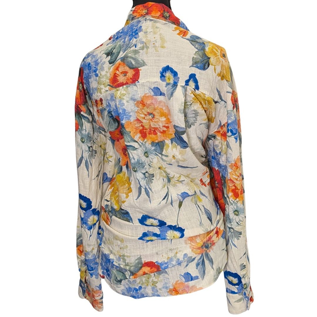 Express Express Watercolor Linen Button-Down | Women's M Size M / US 6-8 / IT 42-44 - 2 Thumbnail