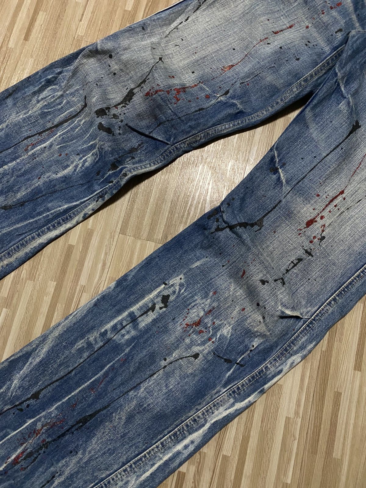 Japanese Brand 💥JEANS SPLATTER PAINT SPLASHES💥 Size US 32 / EU 48 - 8 Thumbnail