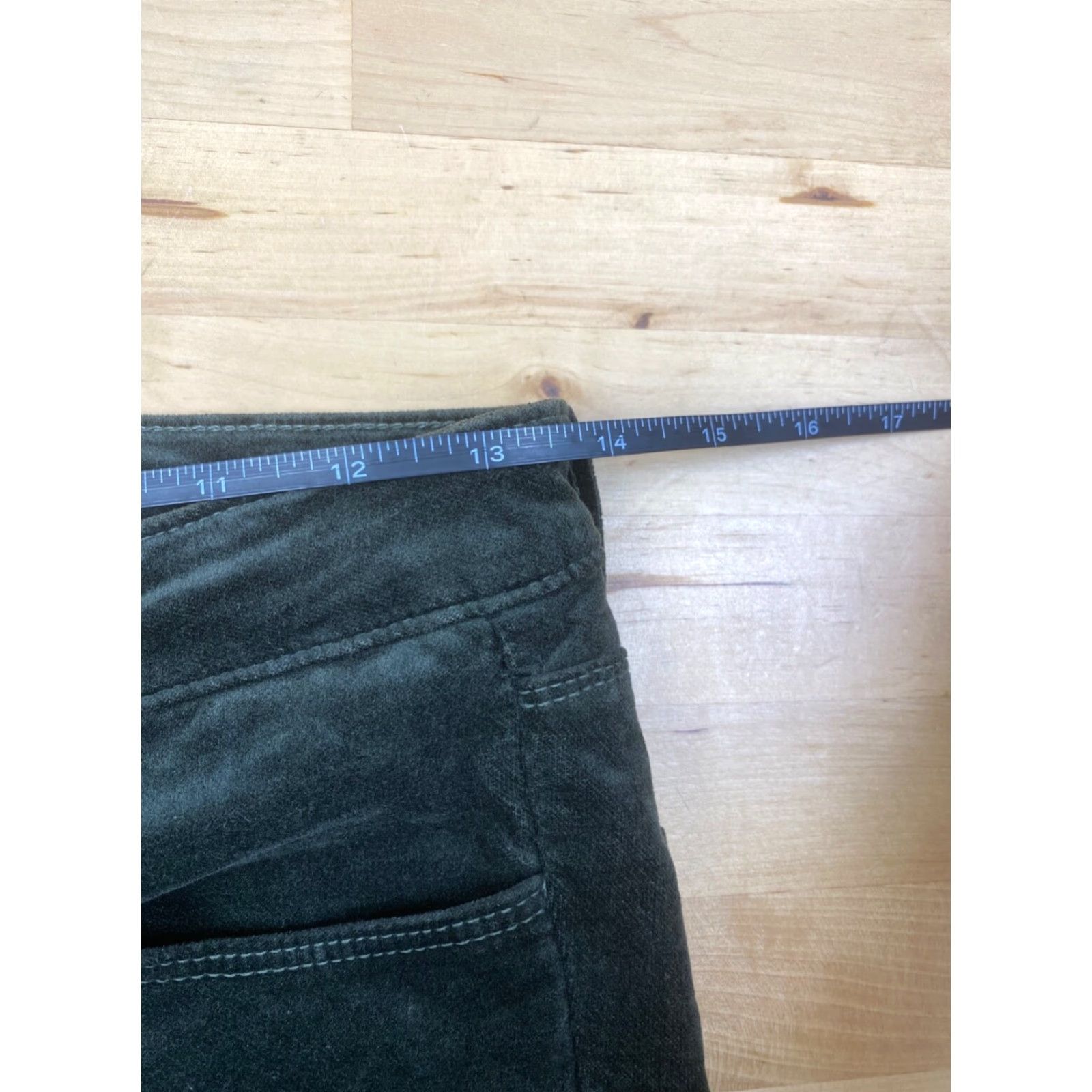 L'AGENCE VINTAGE L'Agence Velvet Pants Women 25 Dark Green Skinny Casual Slim Pockets Stretch Ankle Womens Size 42" / US 20 - 5 Thumbnail