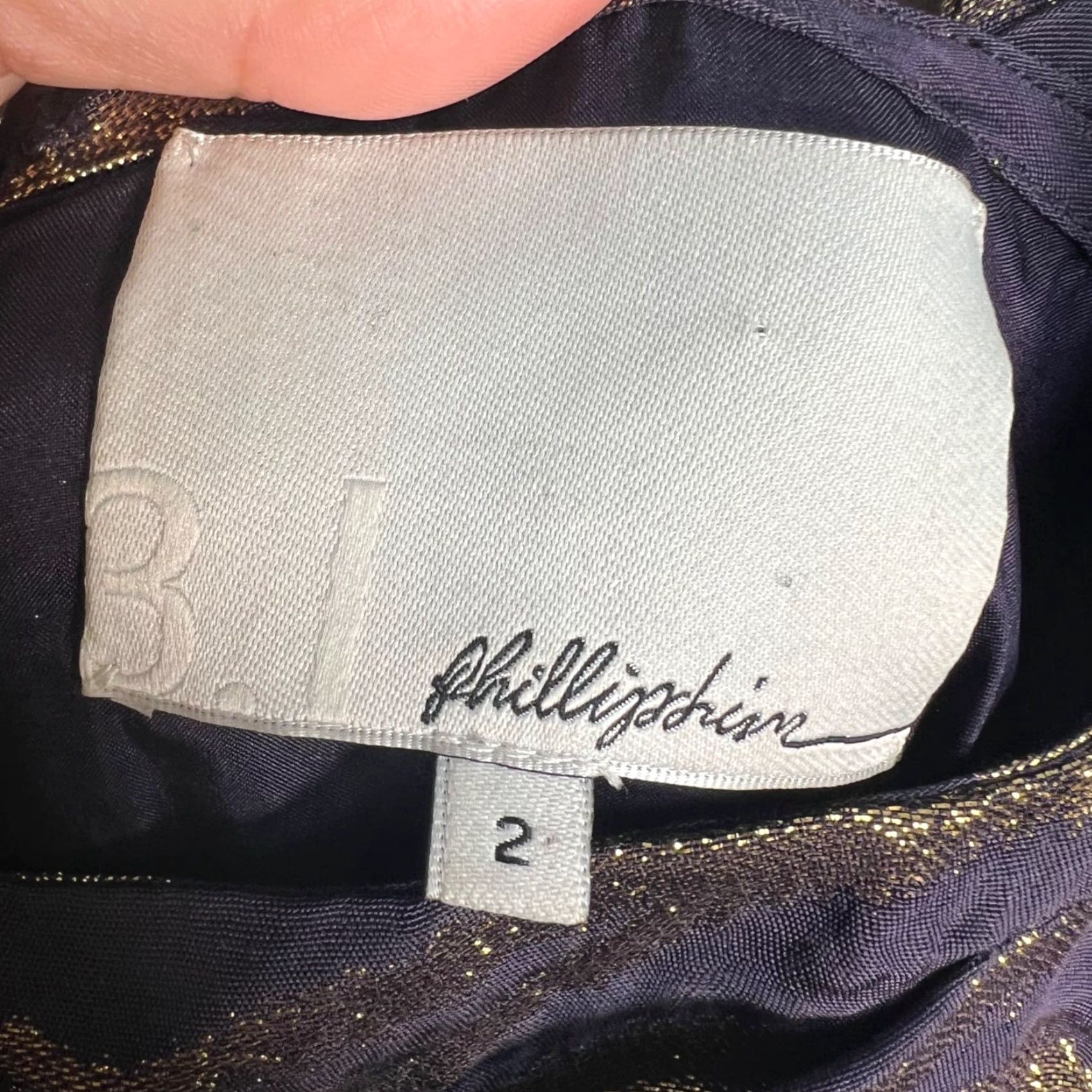 3.1 Phillip Lim VINTAGE 3.1 Phillip Lim Metallic Zebra Print Dress Sleeveless Off-Shoulder Mini 2 Purple Womens Size XS / US 0-2 / IT 36-38 - 3 Thumbnail