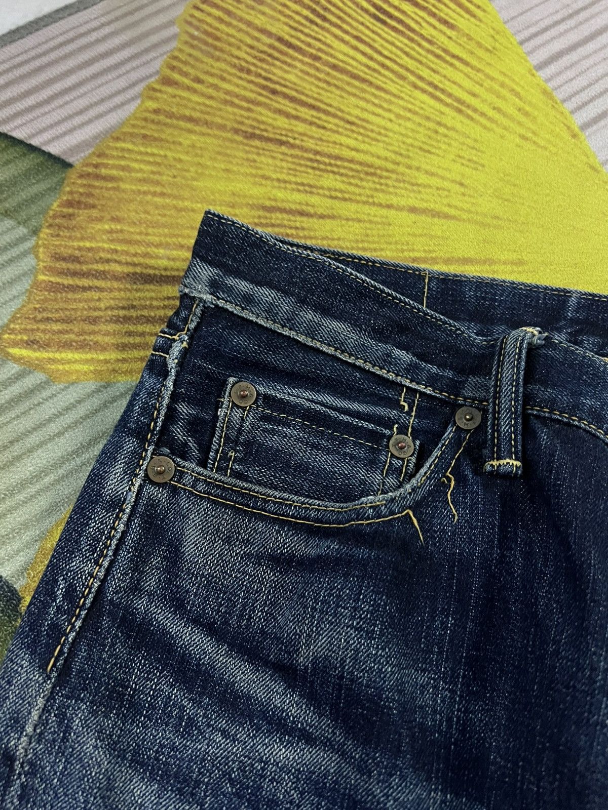 Japanese Brand × The Flat Head × Vintage VINTAGE THE FLAT HEAD DISTRESSED SELVEDGE JEANS Size US 29 - 9 Thumbnail