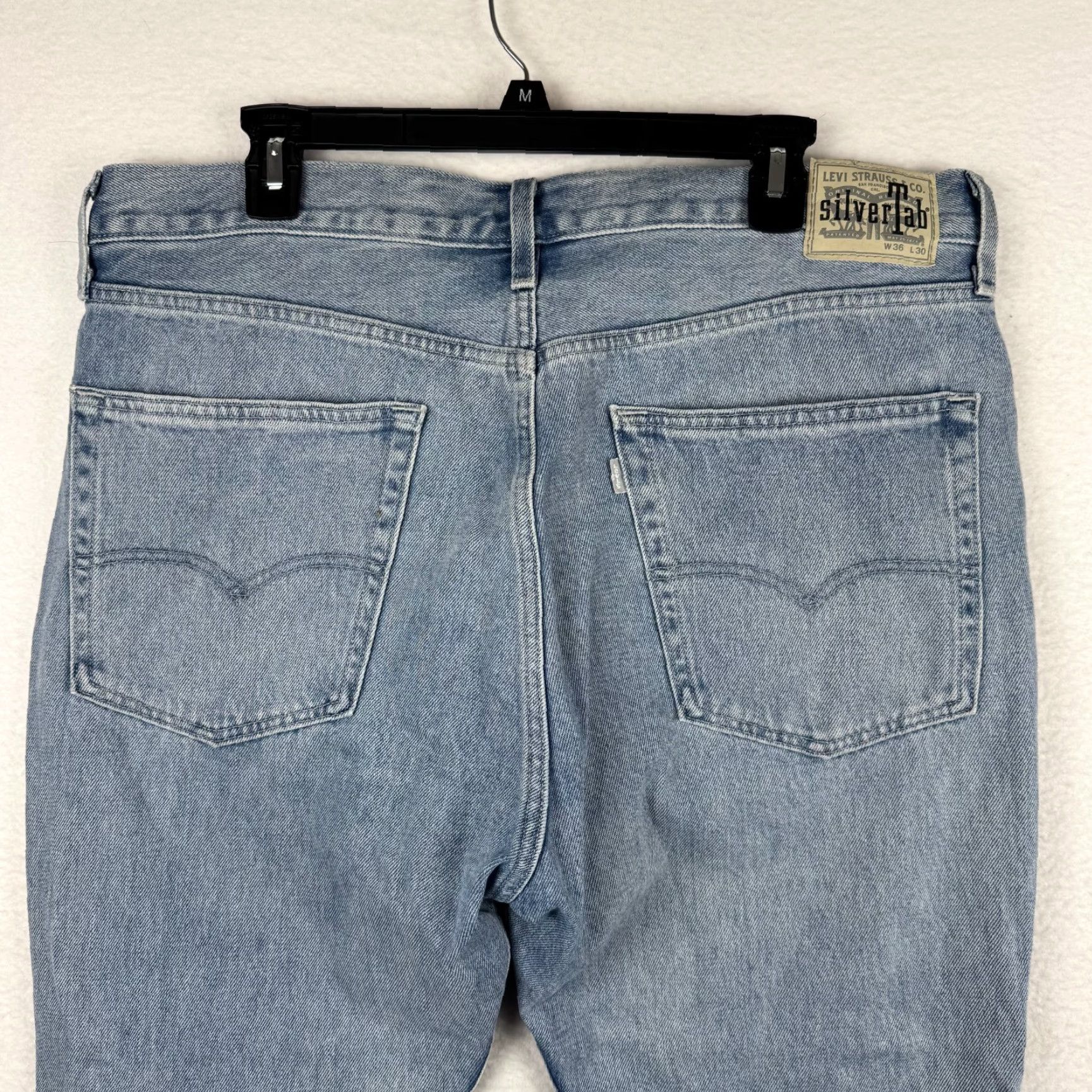 Levi's Vintage Levi's Silvertab Straight Fit Jeans 36x25 Light Wash Distressed 5-Pocket Denim Men Size US 36 / EU 52 - 5 Thumbnail