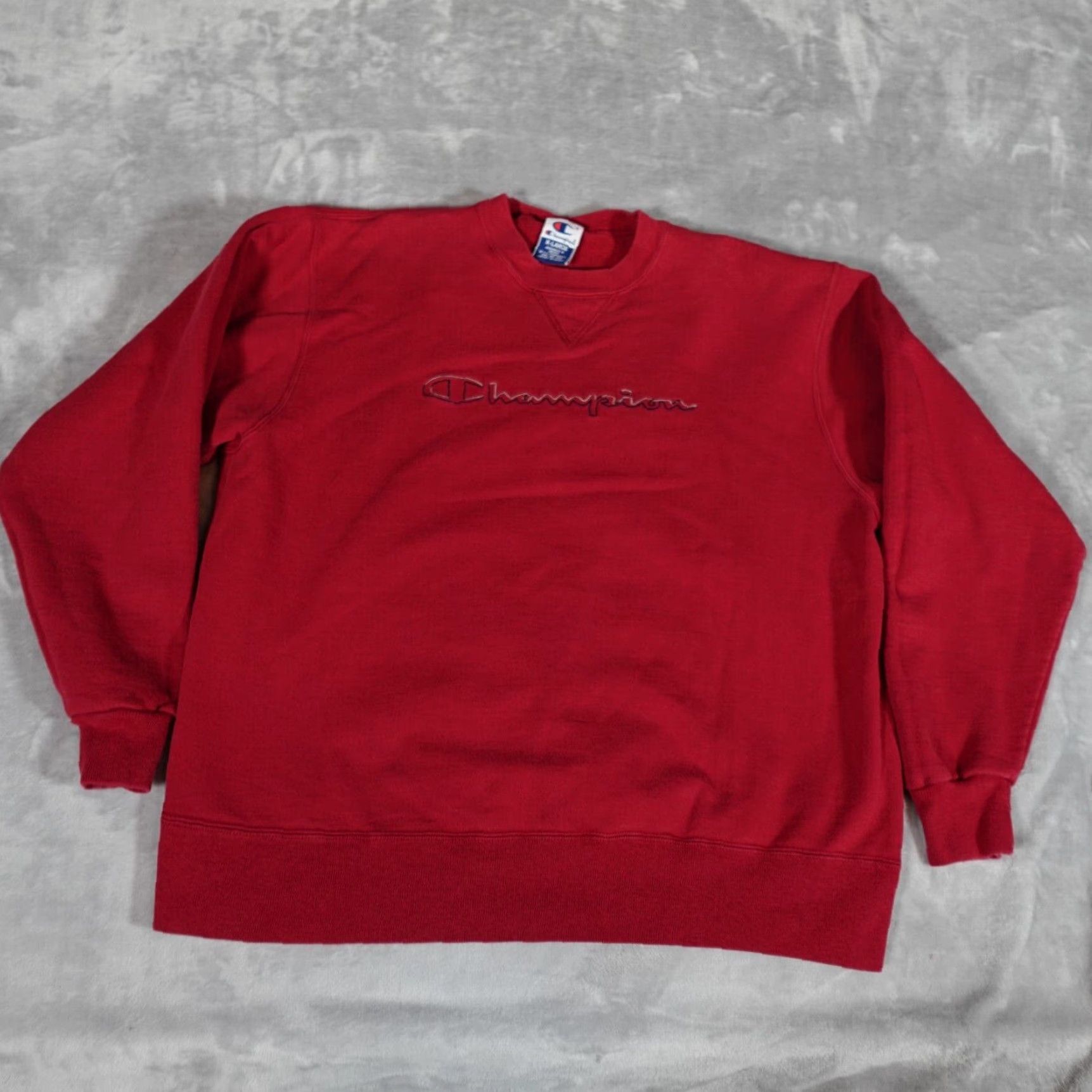 Champion VINTAGE Champion Script Fleece Sweatshirt Mens Large Red 90s Size US L / EU 52-54 / 3 - 2 Thumbnail
