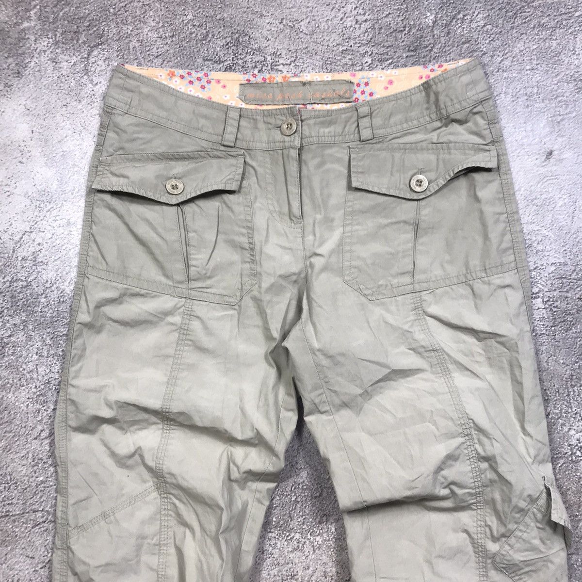 Vintage Vintage 90s Baggy Cargo Pants Parachute Workwear Khaki 29 Size 29" - 2 Thumbnail