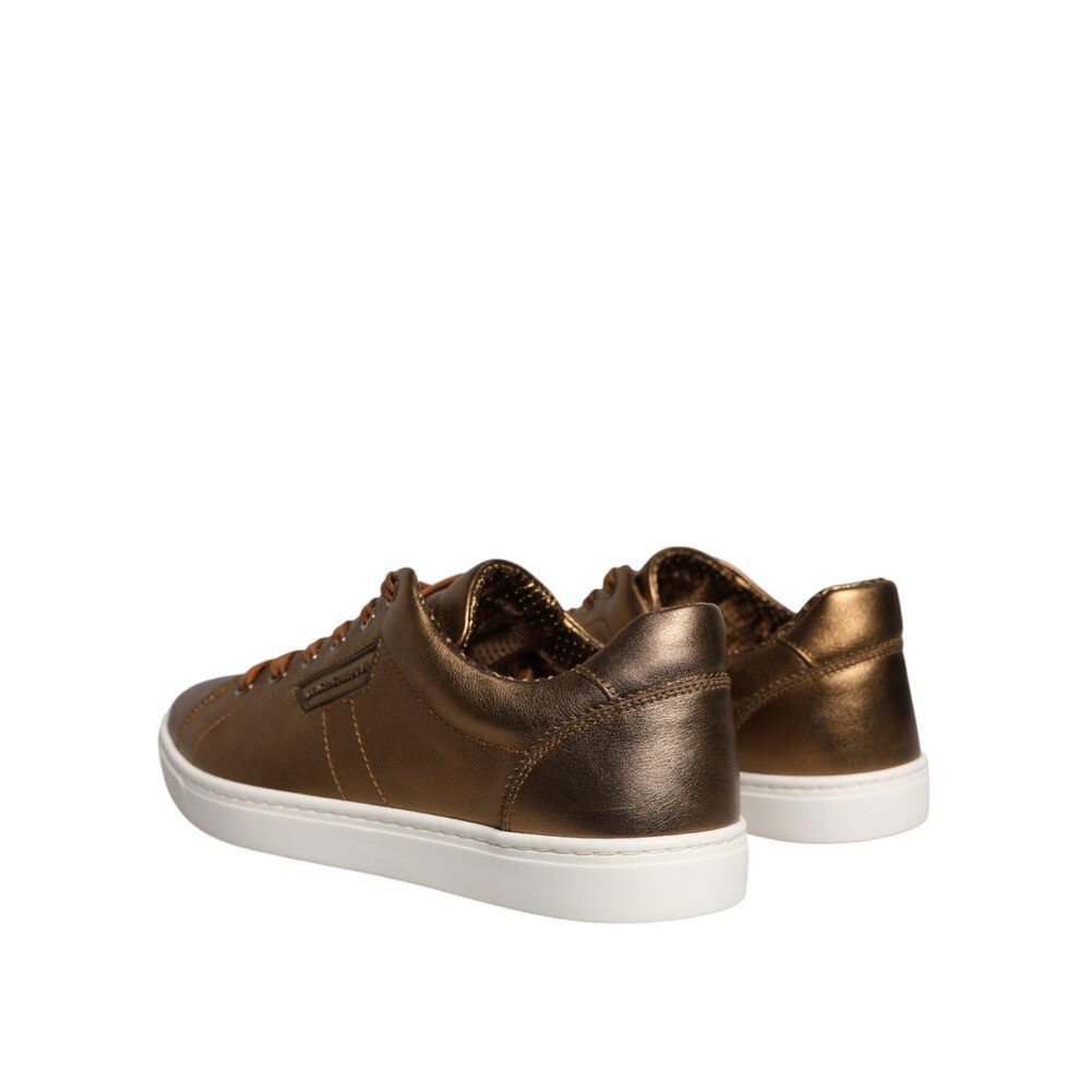 Dolce & Gabbana Dolce & Gabbana Gold Leather Logo London Men Sneaker Shoes Size US 7 / EU 40 - 4 Thumbnail
