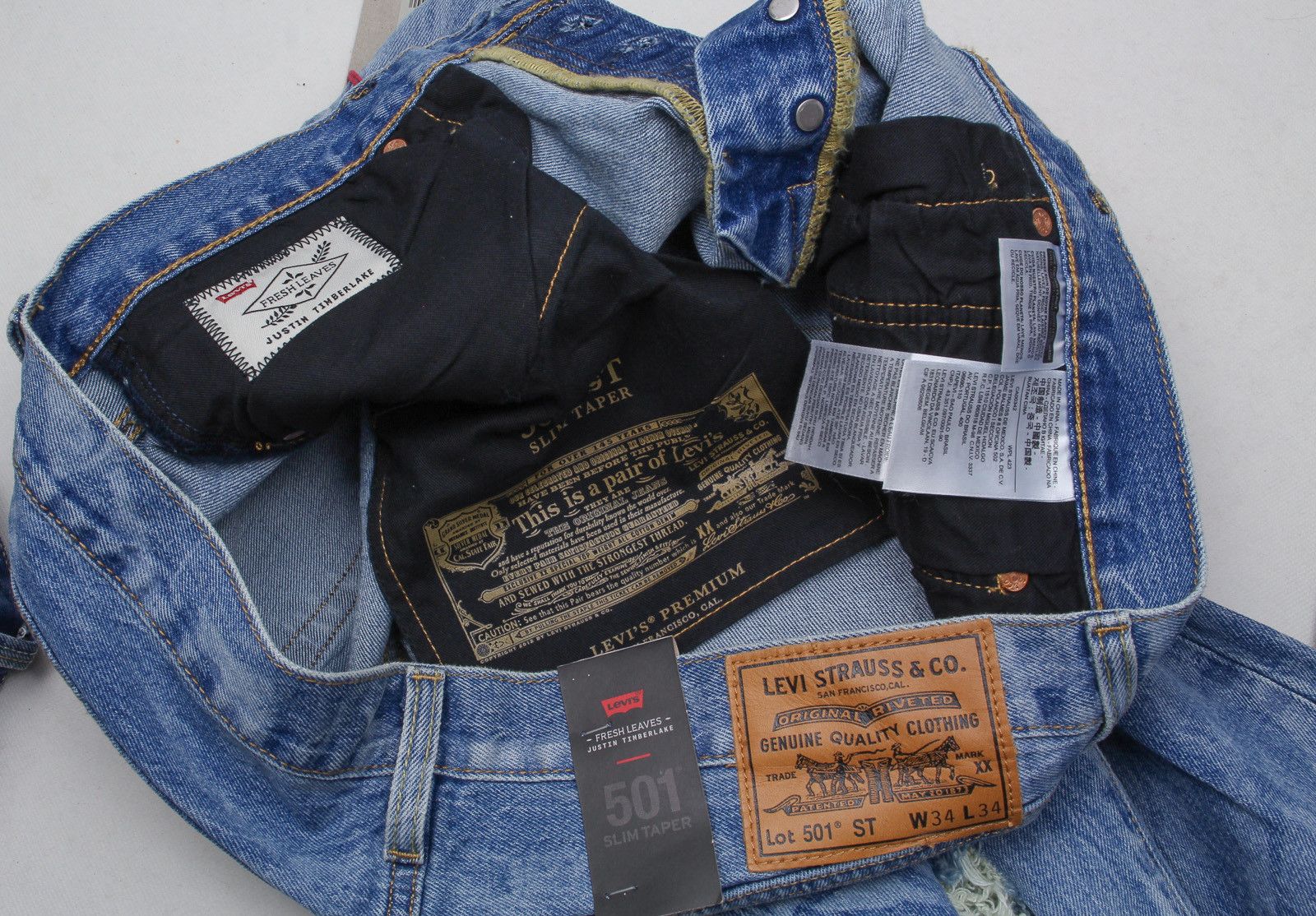 Levi's Levi's W34 L34 501 Premium Timberlake Big E Slim Taper Size US 34 / EU 50 - 5 Thumbnail