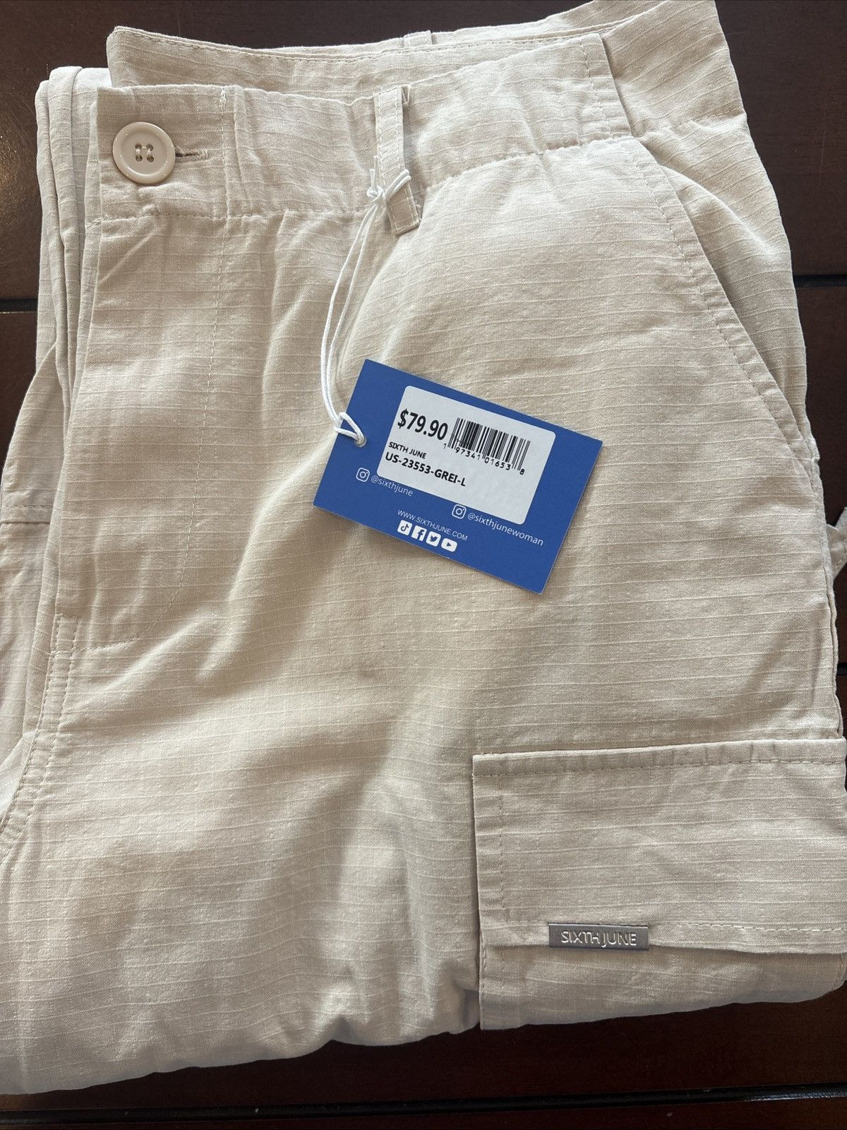 Sixth June Paris Sixth June Paris Men L Cargo Pants Khaki/Beige Cargo Pockets Size US 32 / EU 48 - 9 Thumbnail