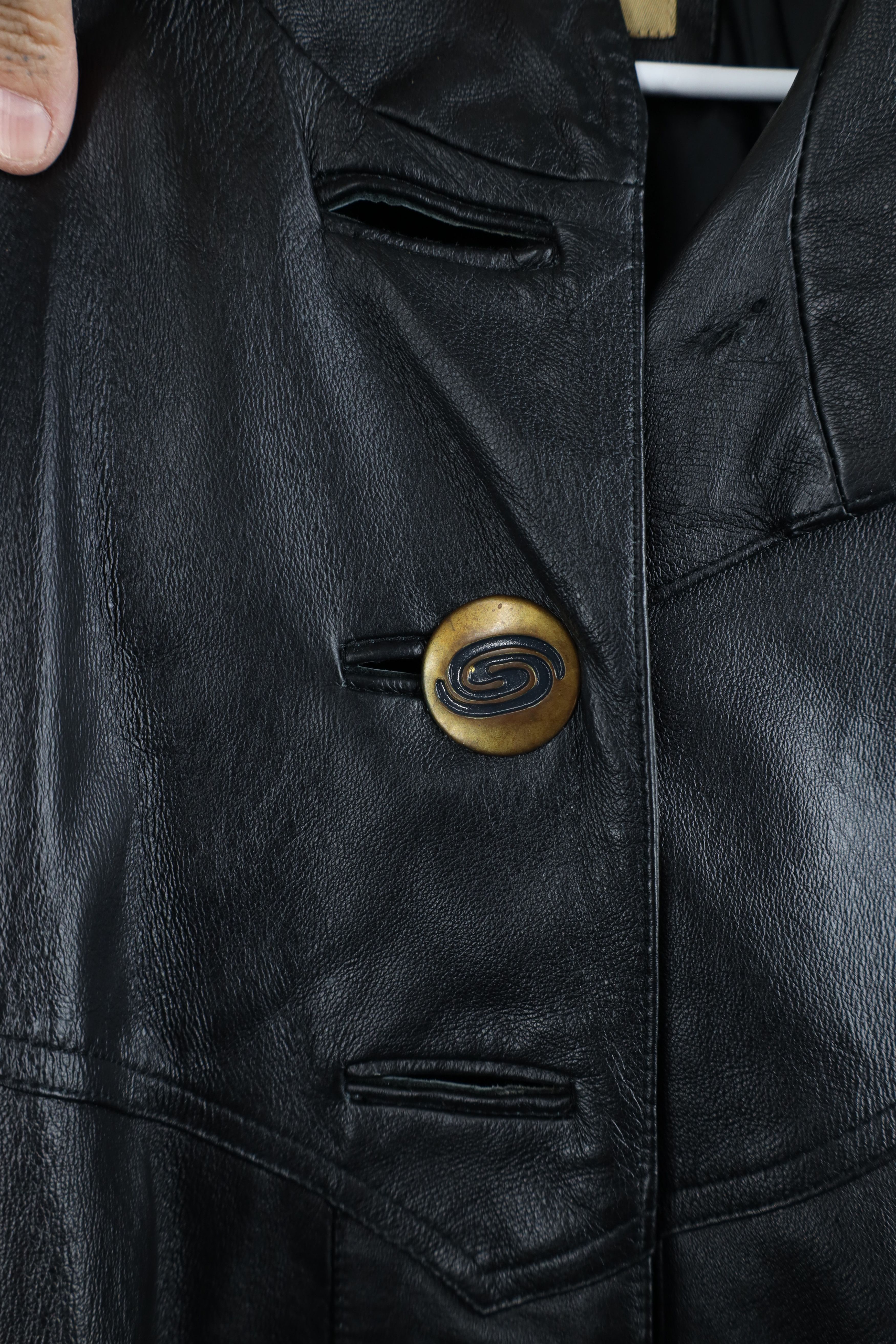 Vintage Vintage 90s Streetwear Heavy Leather Trench Coat Jacket Size M / US 6-8 / IT 42-44 - 5 Thumbnail