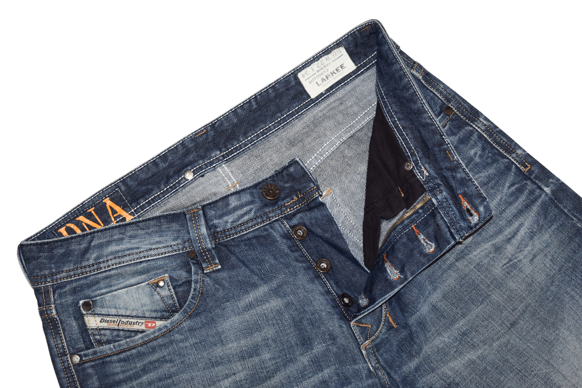 Diesel DIESEL D.N.A. Larkee Regular-Straight 008Y3 Distressed Jeans Size US 32 / EU 48 - 4 Thumbnail