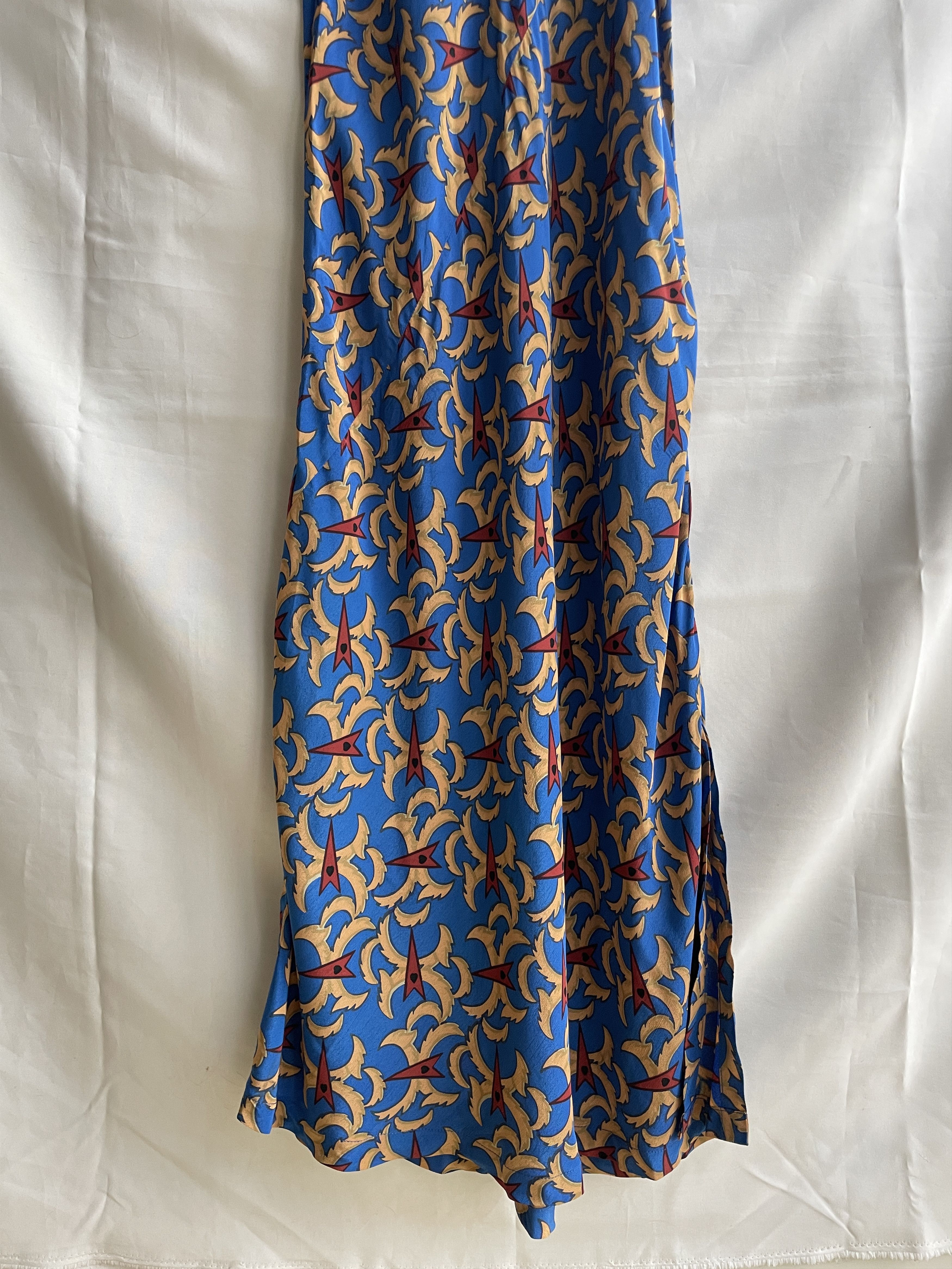 Vintage Paula & Mopitz Ibiza Loewe VTG 70s Silk Maxi Slip Dress Size M / US 6-8 / IT 42-44 - 6 Thumbnail