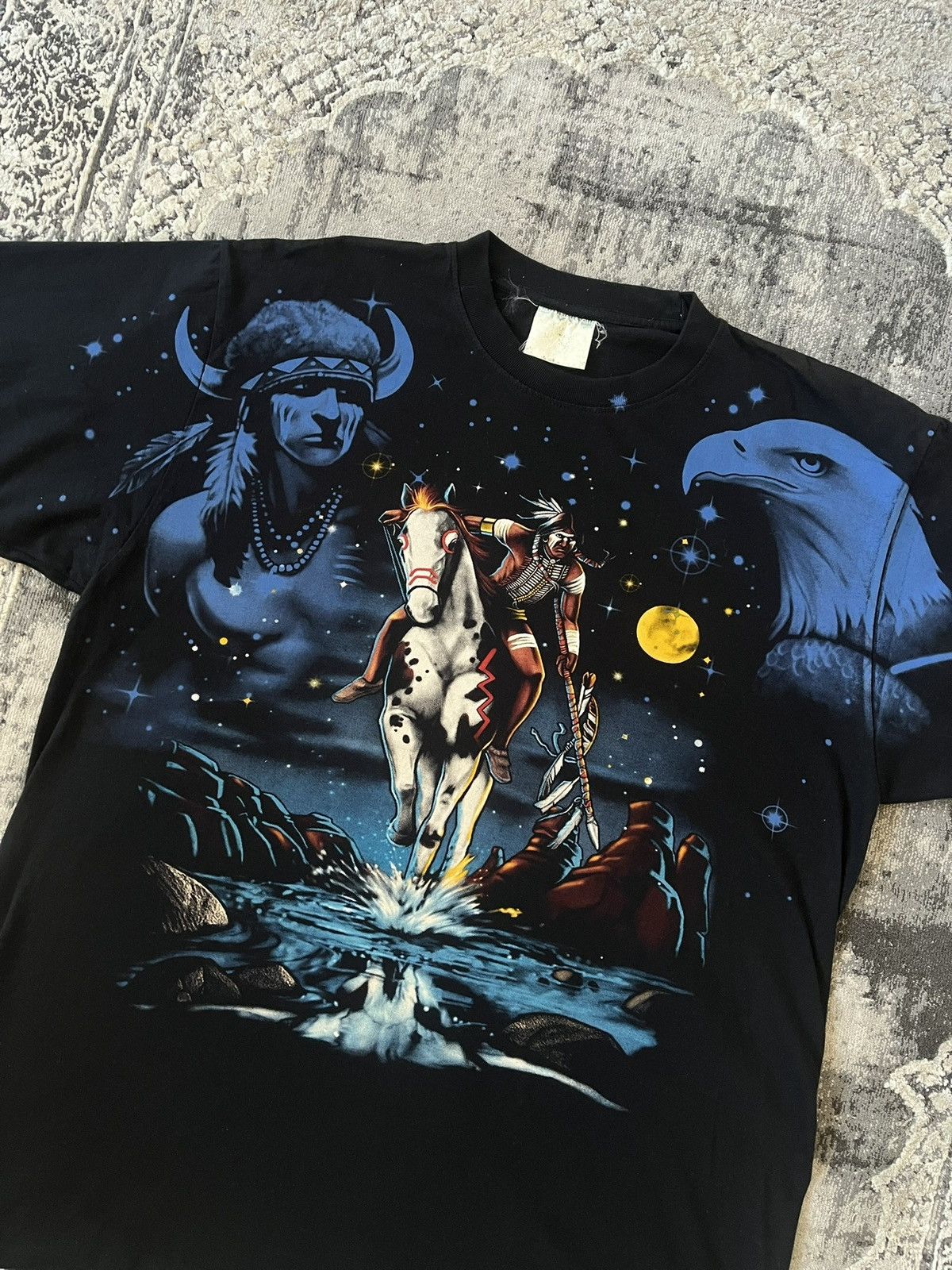 Liquid Blue Vintage Native American overprinted T-shirt 360 print merch Size US L / EU 52-54 / 3 - 2 Thumbnail