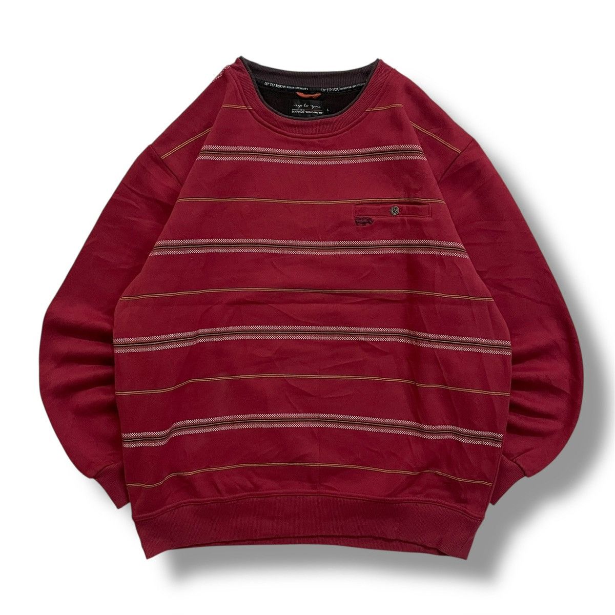Kansai Yamamoto Vintage Sweatshirt Stripe Up to U Kansai Yamamoto Size US L / EU 52-54 / 3 - 1 Thumbnail