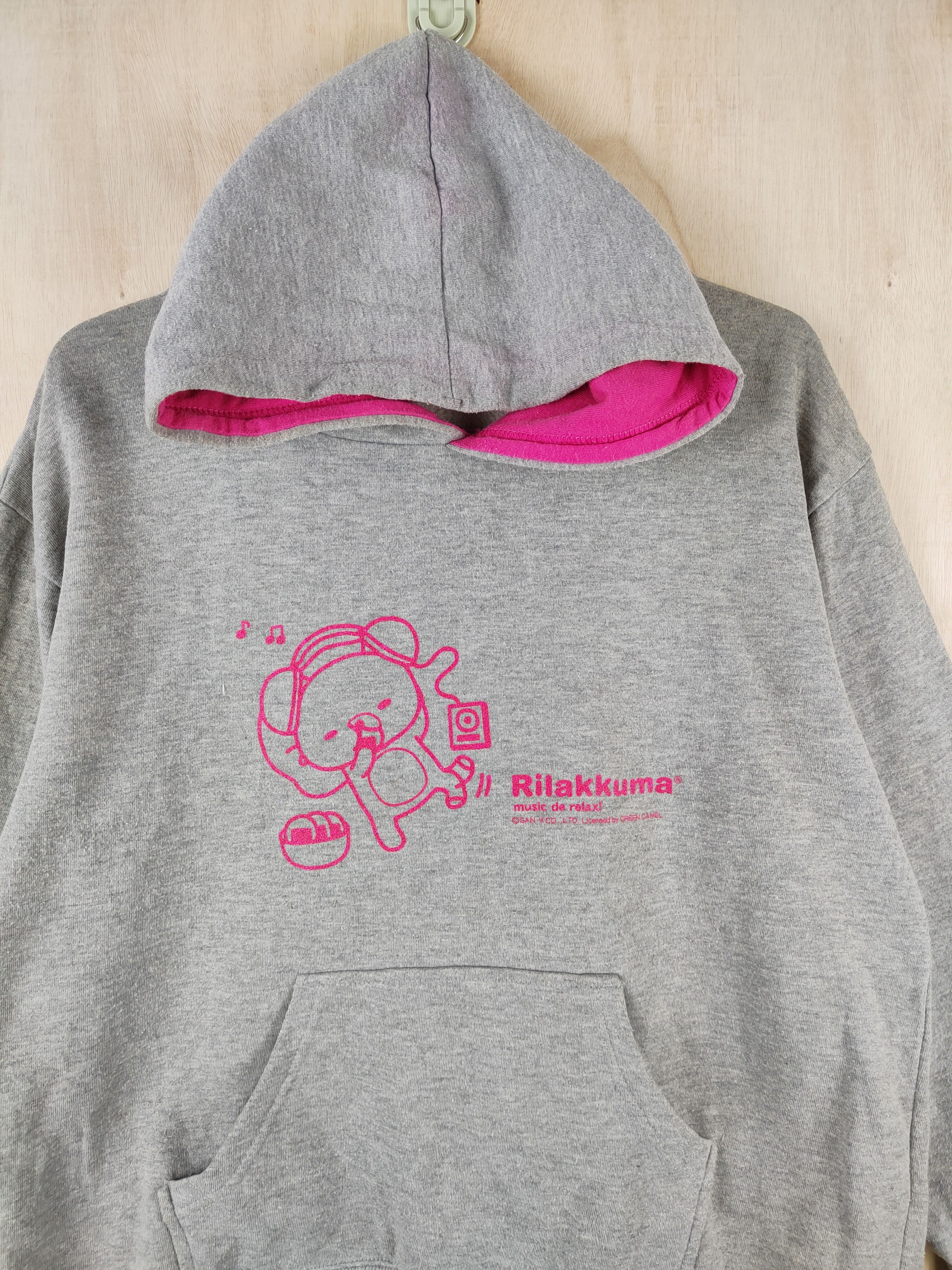 Anime Rilakkuma anima japan Gray Hoodie Sweatshirts #S2467 Size L / US 10 / IT 46 - 2 Thumbnail