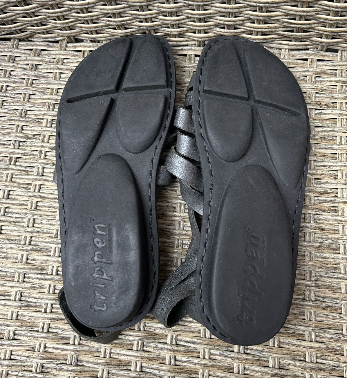 Trippen Trippen Swamp F Black Leather Sandals Size 36 Size US 6 / IT 36 - 6 Thumbnail
