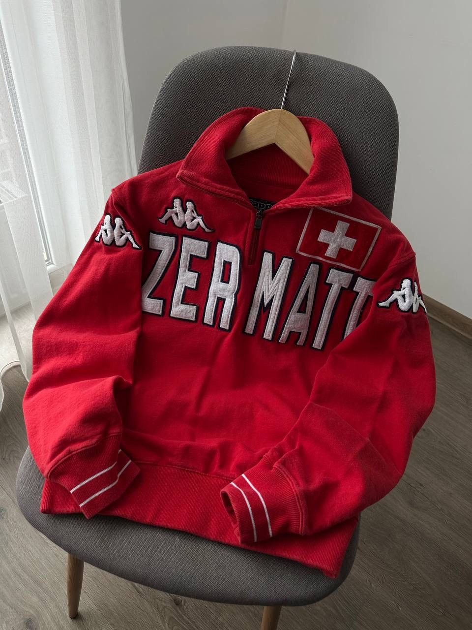 Japanese Brand × Kappa × Vintage Vintage Zermatt Red Swiss Kappa Zip Hoodie Size US S / EU 44-46 / 1 - 7 Thumbnail