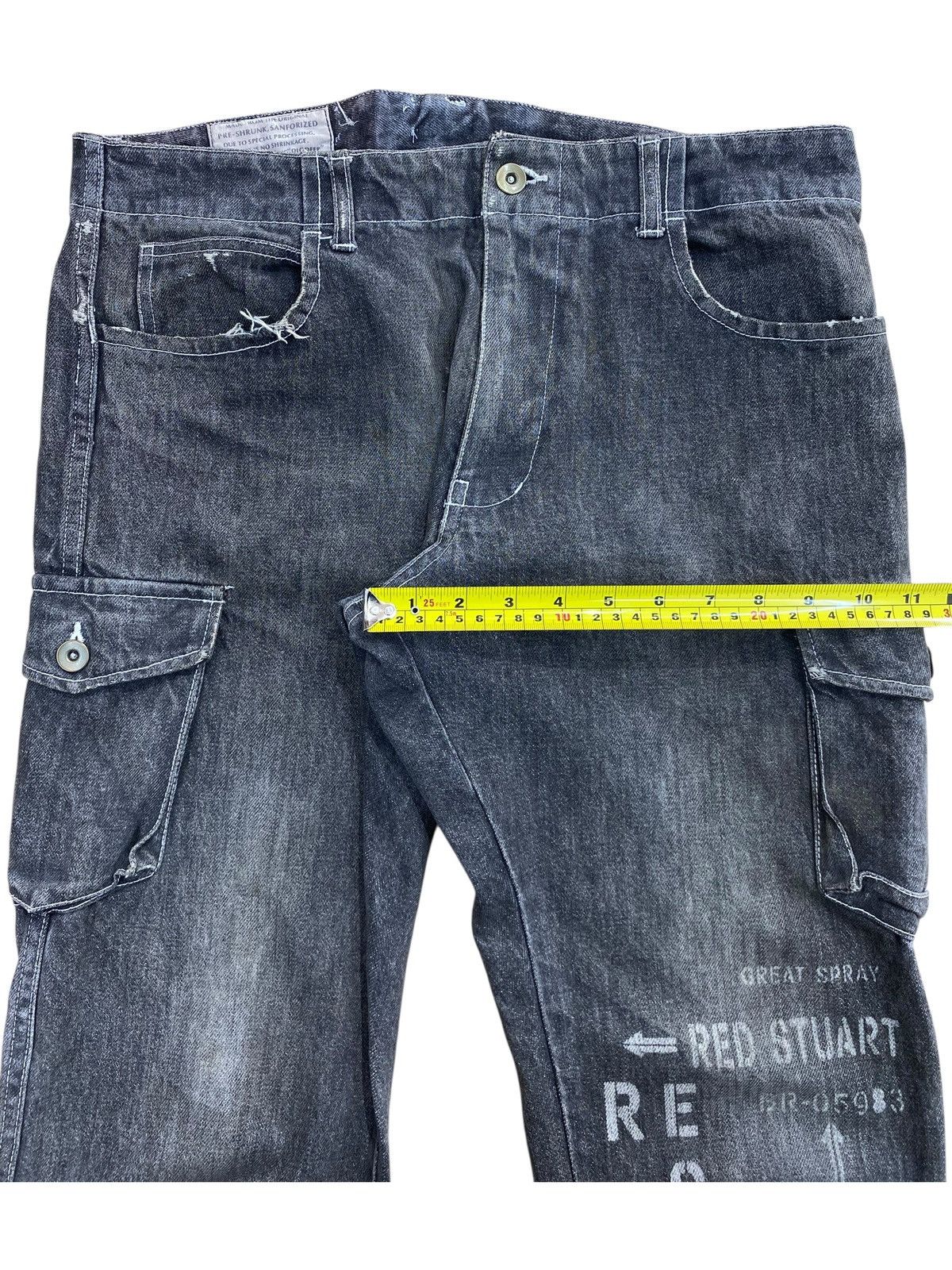 Japanese Brand Japanese Brand Cargo Style Painted Jeans Size US 35 - 9 Thumbnail