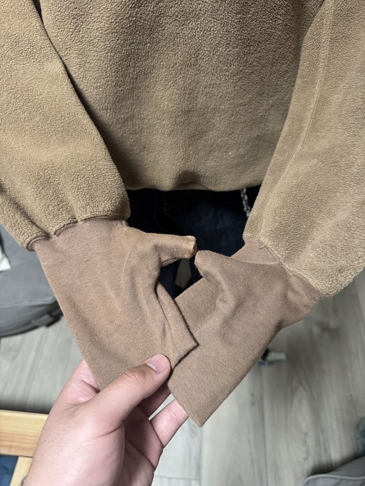 Vintage Vintage Handcuffs Fleece Half Zip Jacket Brown Size US L / EU 52-54 / 3 - 3 Thumbnail