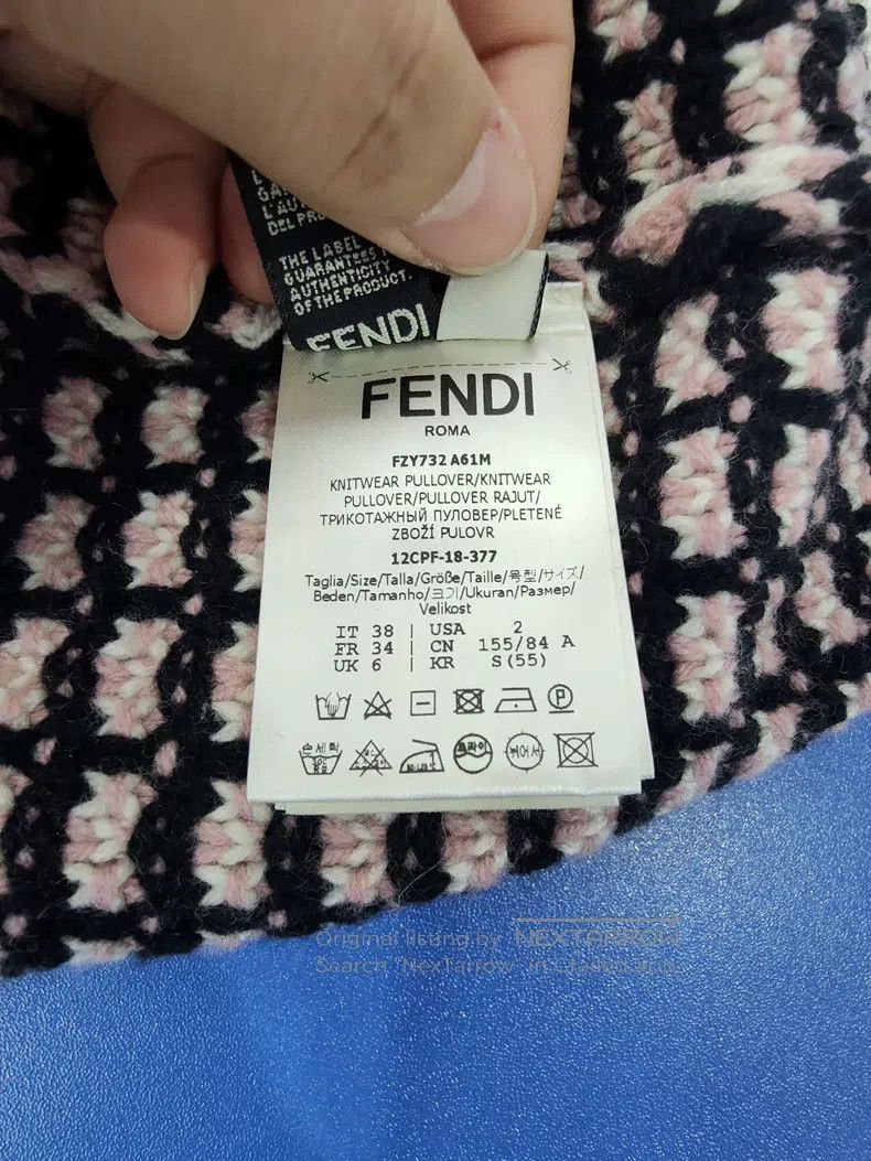 Fendi Fendi Cashmere high-neck knitted sweater with color-blocke Size XS / US 0-2 / IT 36-38 - 4 Thumbnail