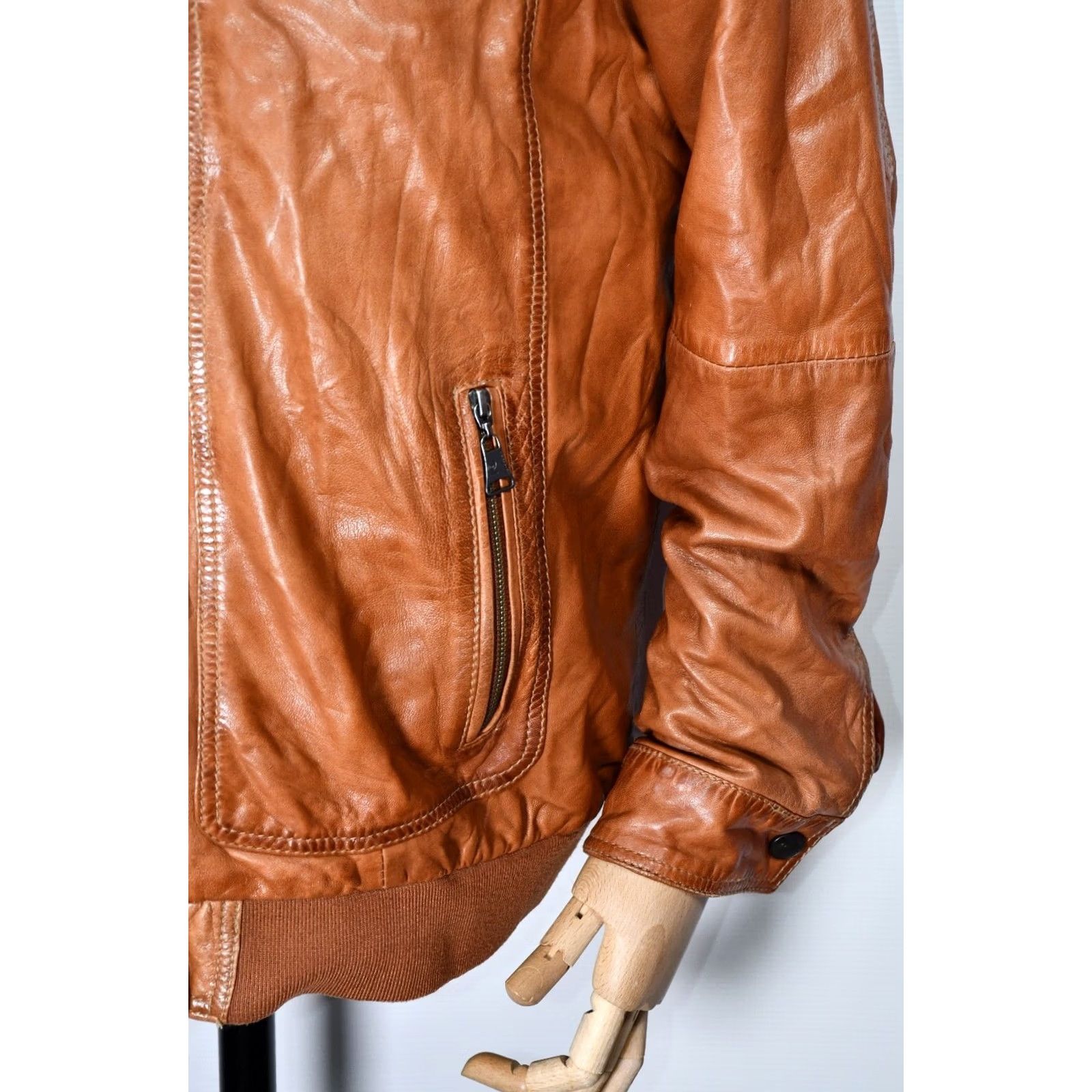 Pierre Cardin Pierre Cardin Paris Jacket Leather 58/49R Mens Orange Burnt Leather Jacket Regular XL? Size US M / EU 48-50 / 2 - 4 Thumbnail