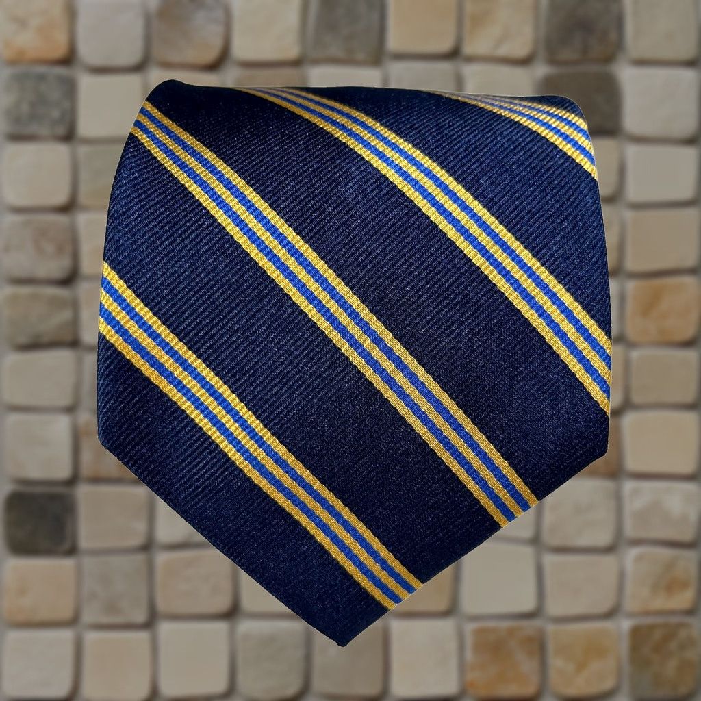 Brooks Brothers Brooks Brothers Tie Navy Striped Pure Silk 346 Woven in Italy Made in USA 58.25" 3.5" Men’s Silk Necktie Size ONE SIZE - 1 Thumbnail
