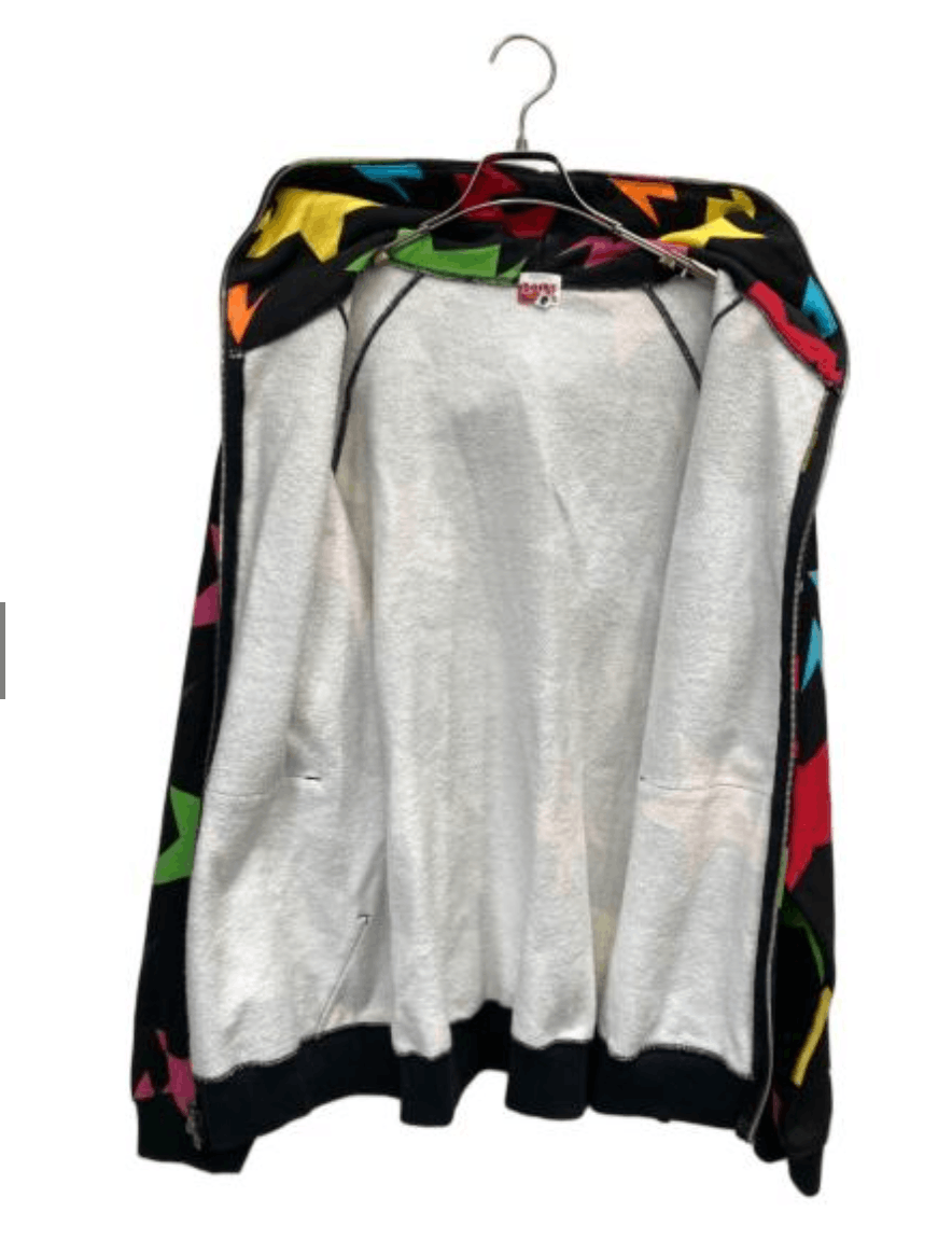 Bape Bape Black Multi Sta Pattern Star Full Zip Hoodie Size US L / EU 52-54 / 3 - 3 Thumbnail