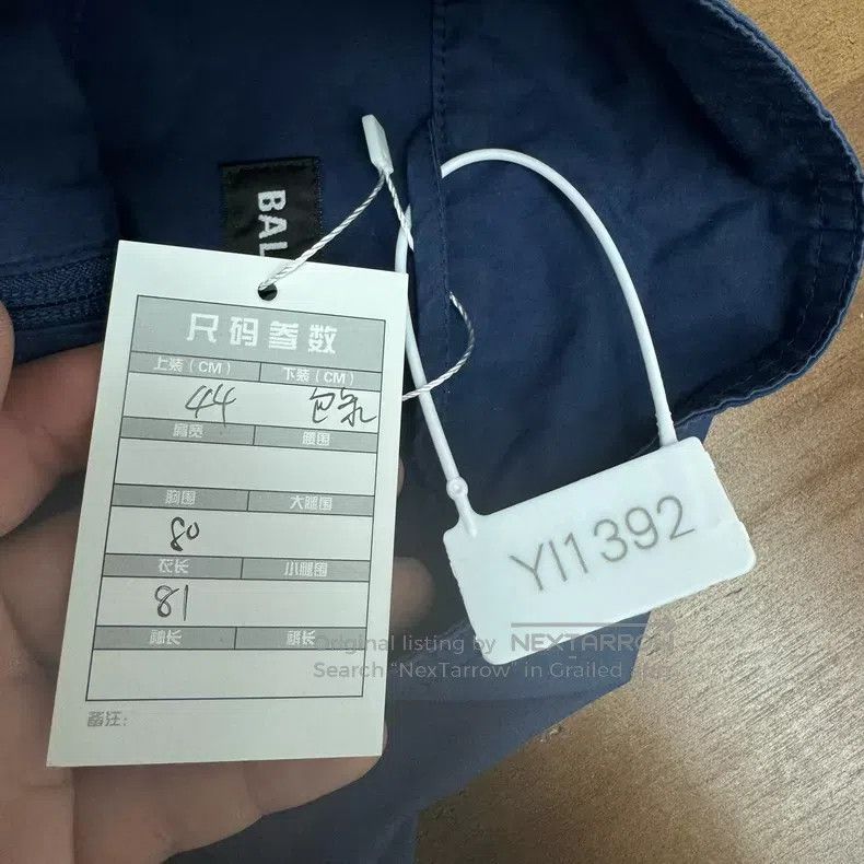Balenciaga Balenciaga Blue and White Embroidered Logo Patchwork Windb Size US S / EU 44-46 / 1 - 8 Thumbnail