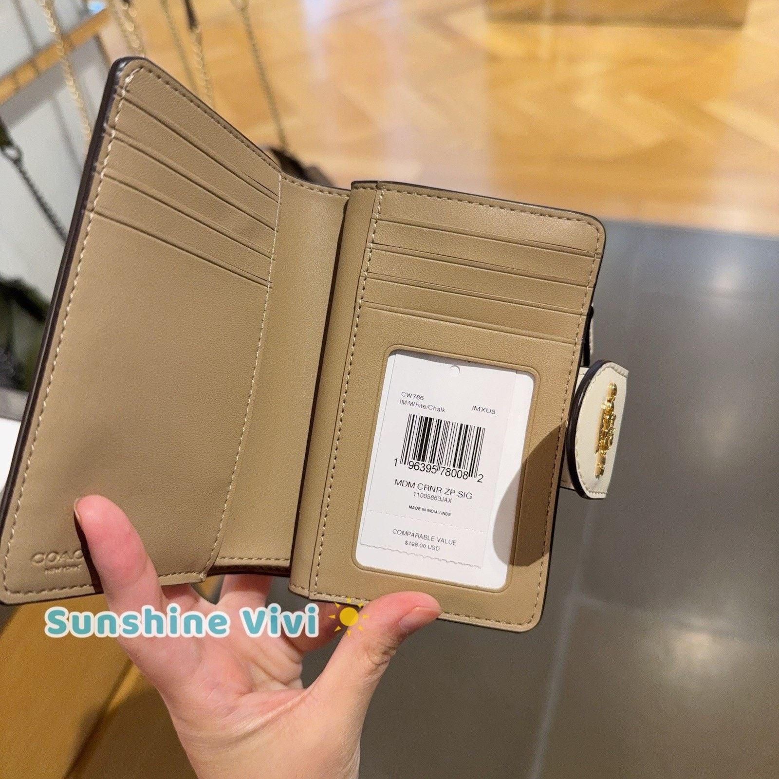 Coach NWT Coach Medium Corner Zip Wallet CW786 IM/White/Chalk Size ONE SIZE - 4 Thumbnail