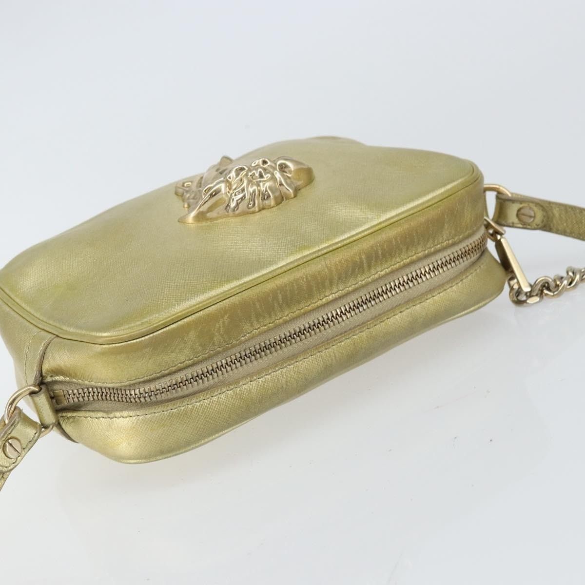 Versace Versace Leather Medusa Shoulder Bag Gold Size ONE SIZE - 10 Thumbnail