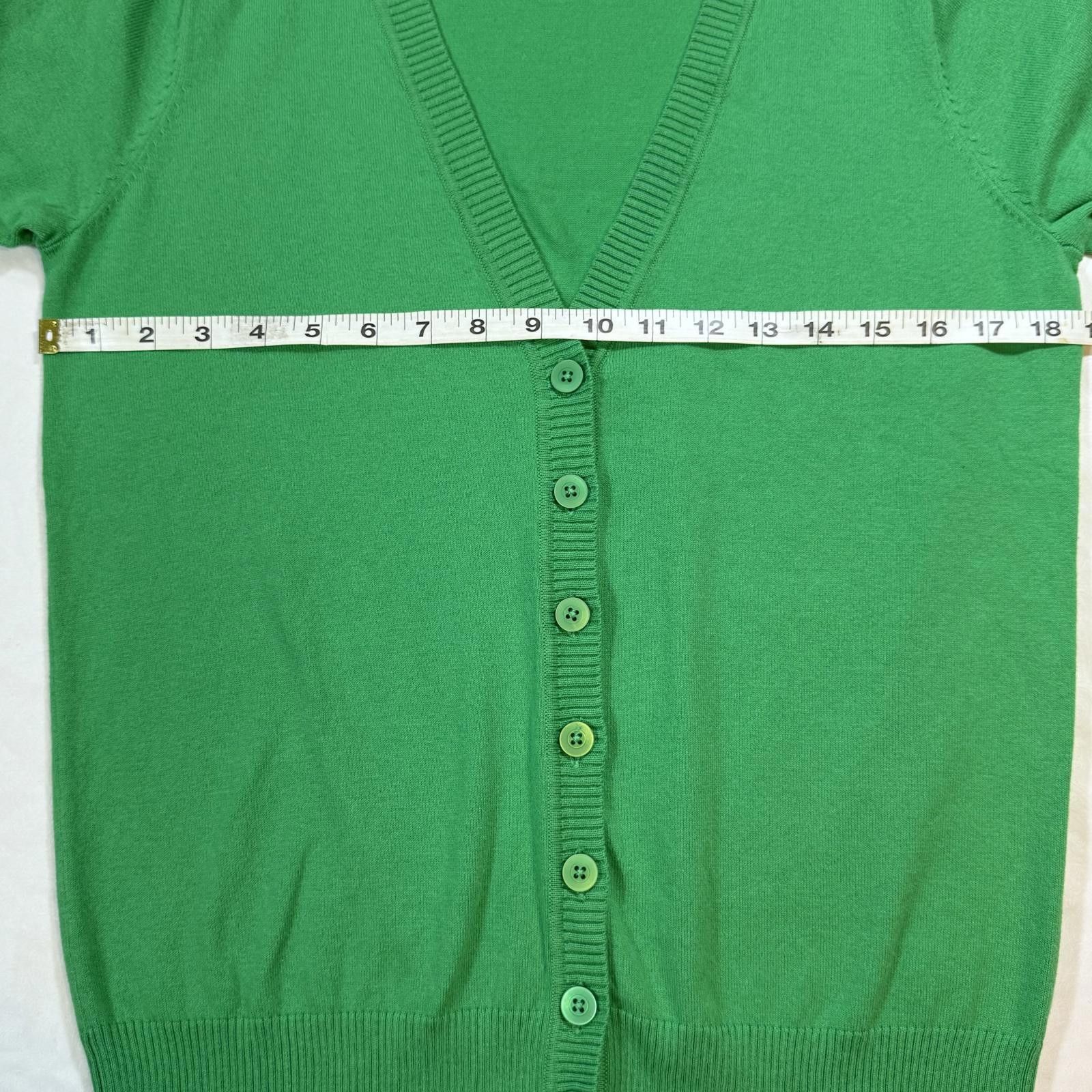 Designer D&CO Women's Small Green Short Sleeve Cardigan V-neck Size S / US 4 / IT 40 - 8 Thumbnail