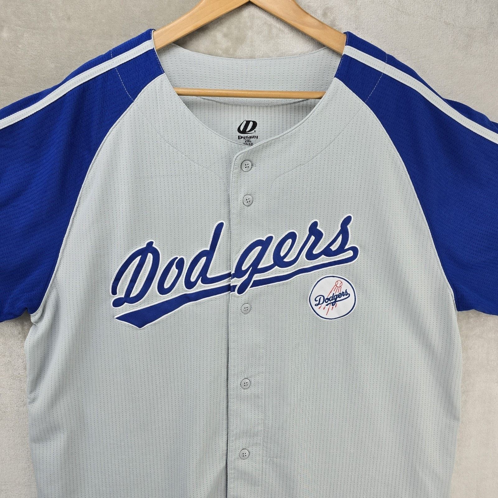 Other Dynasty Los Angeles Dodgers Jersey Mens XXL Gray Blue MLB Size US XXL / EU 58 / 5 - 2 Thumbnail